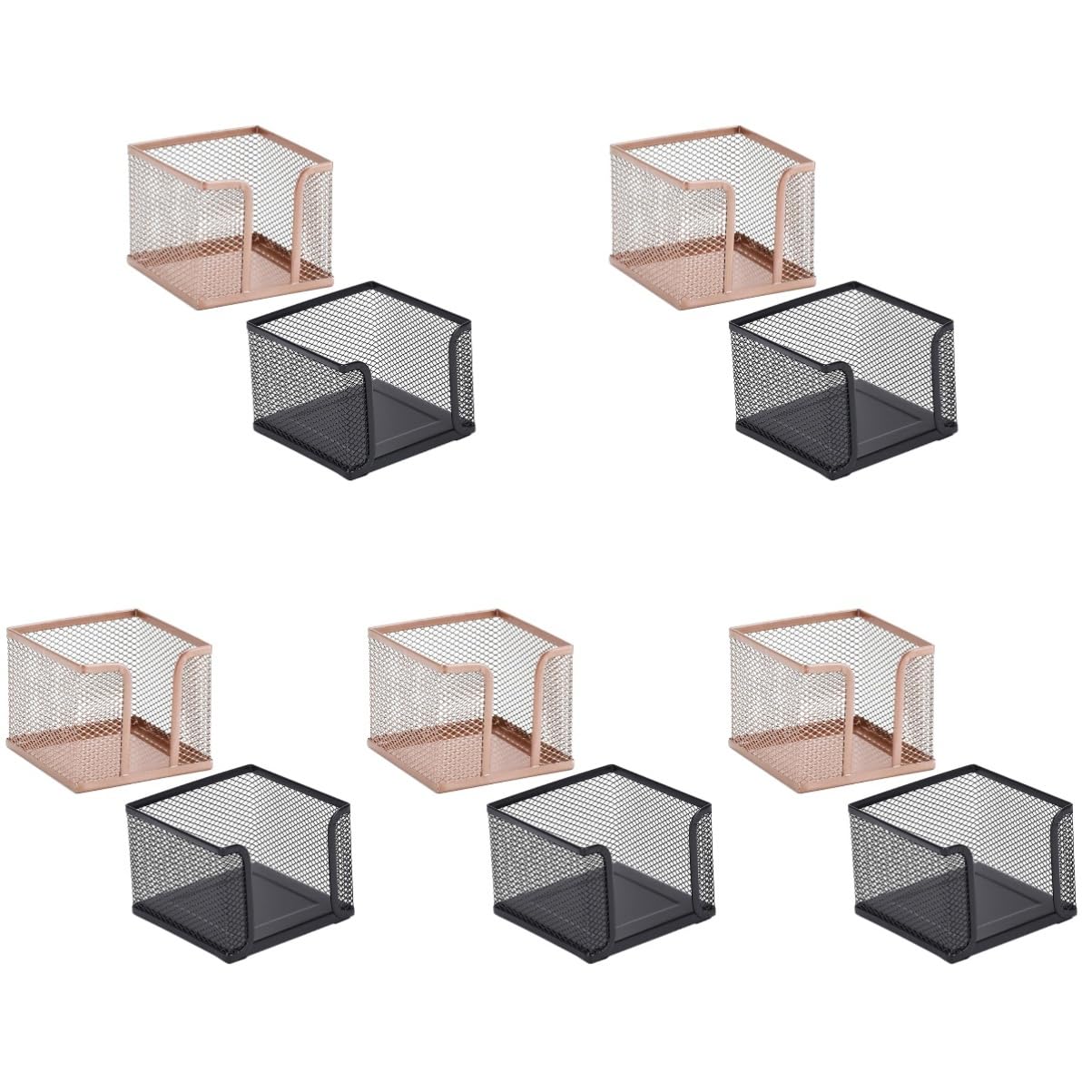 Boîte à notes en acier inoxydable NUOBESTY avec porte-mémo et organiseurs de bureau (5 ensembles)