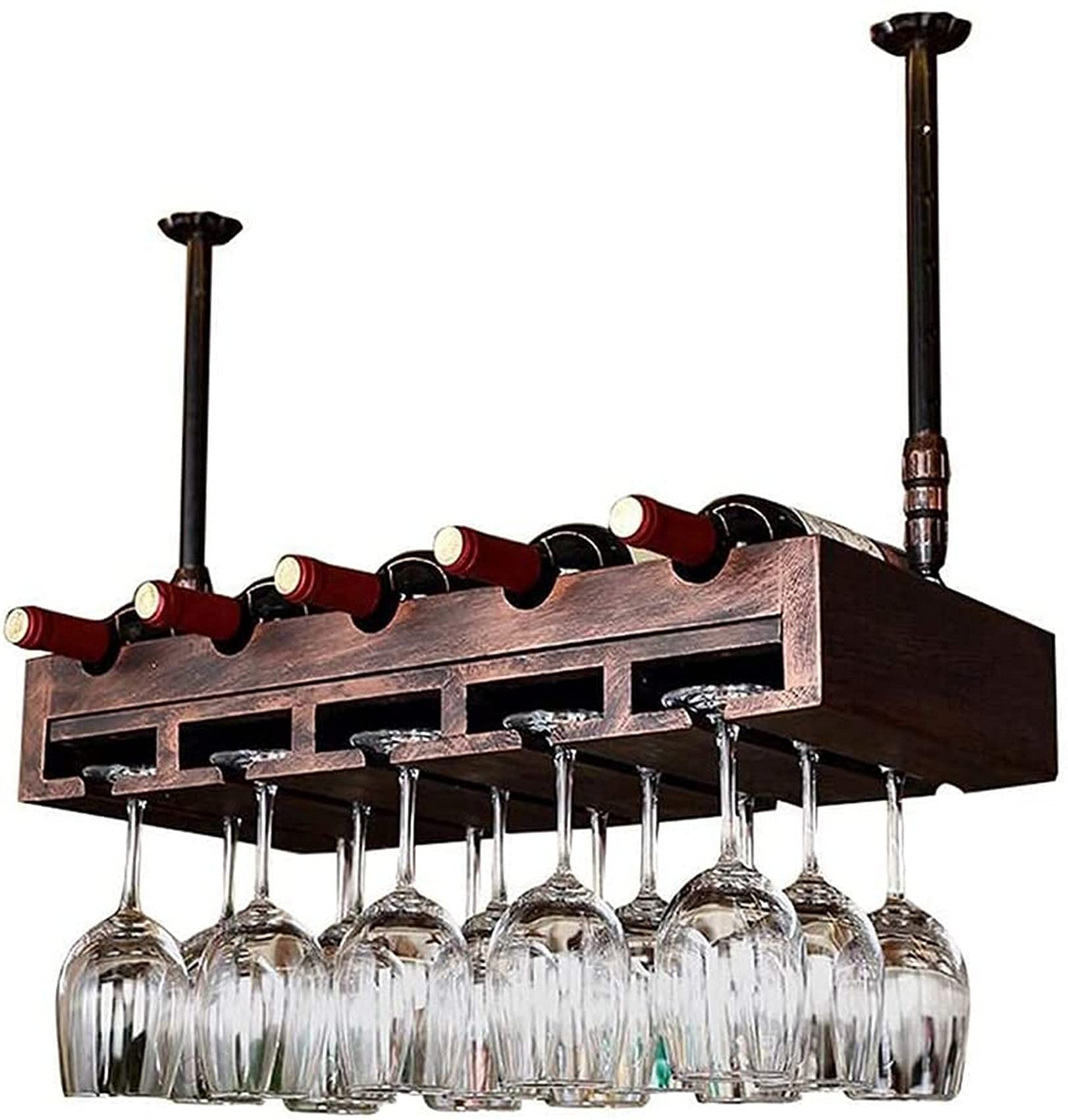 Casier à vin de plafond et étagère flottante pour bar et cuisine