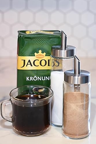 Miniatura 3 de Neat Pour - Dispensador de azúcar, agitador y vertedor, estilo moderno, níquel cepillado con tapa de acero inoxidable, apto para lavavajillas para