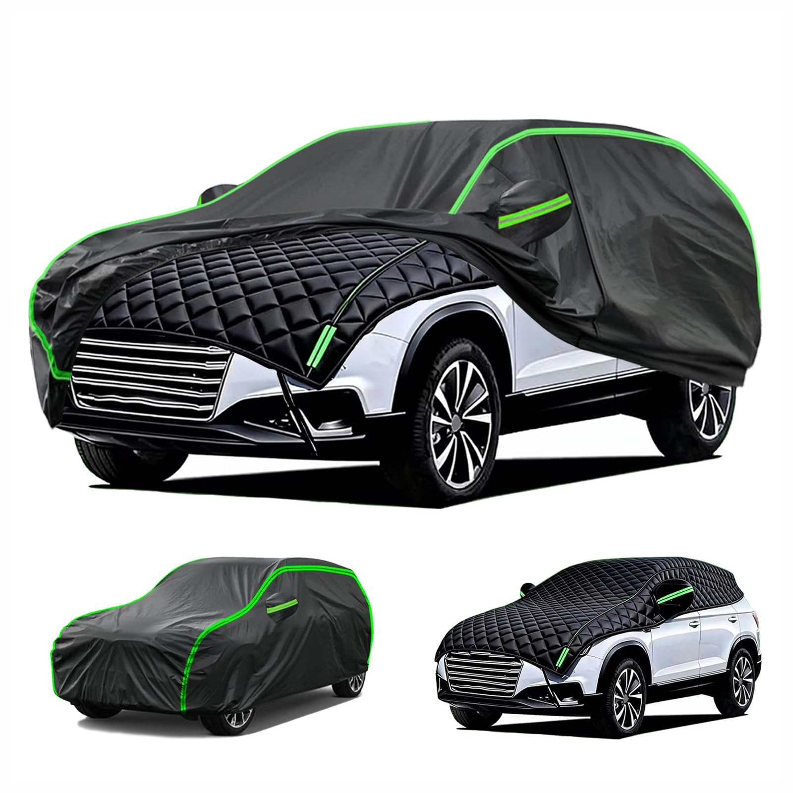 Car Covers 2-1 Compatible with Hummer H3 SUV 2005-2008,Heavy Duty Full Car Cover Snow and Frost Protection, Anti-ice Anti-Scratch Anti-Hail d73e