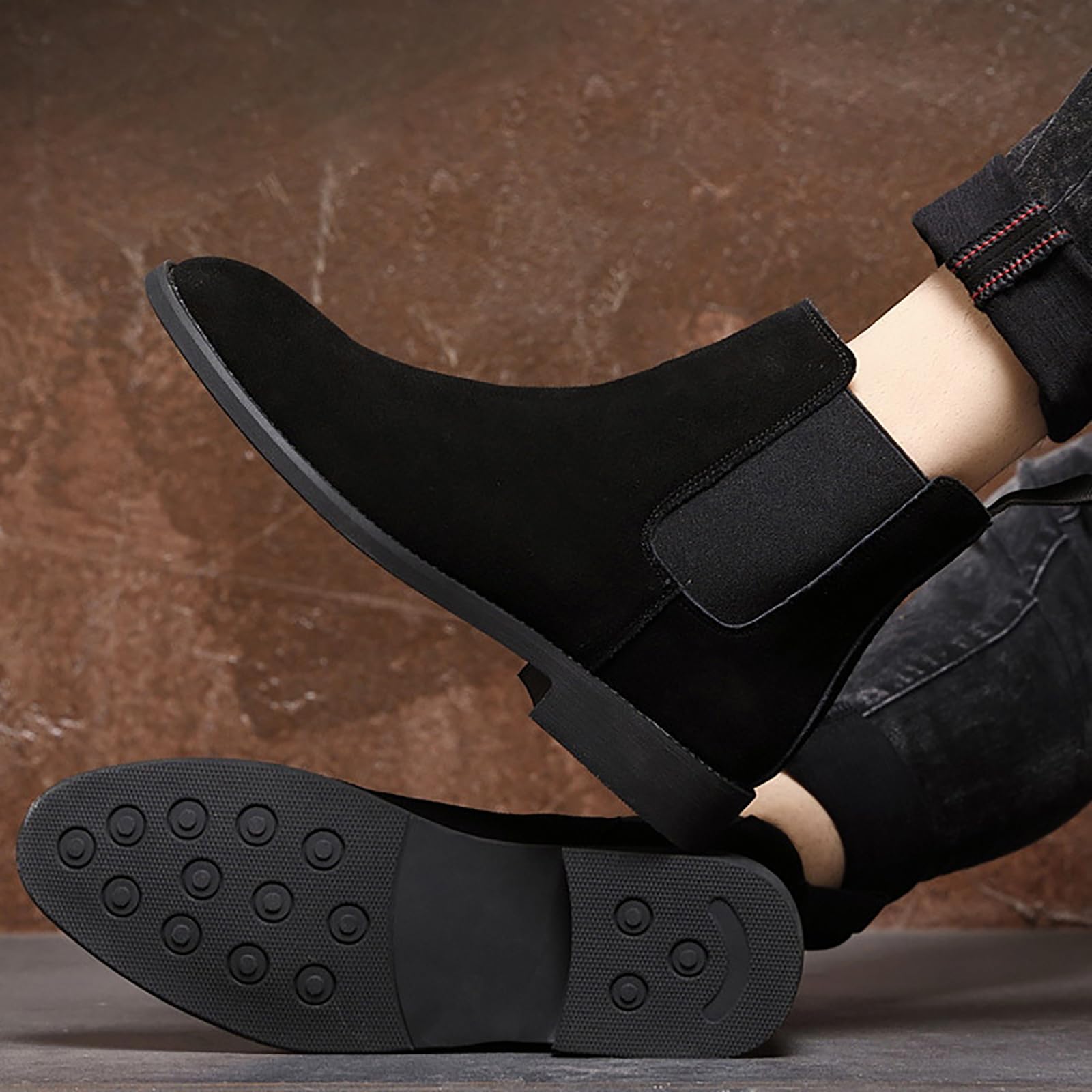 Amazon.com: QAXZESA Men's Formal Wedding Dress Shoes Suede Chelsea Boots  Business Office Work Men Ankle Boot,Black-35 : Clothing, Shoes & Jewelry
