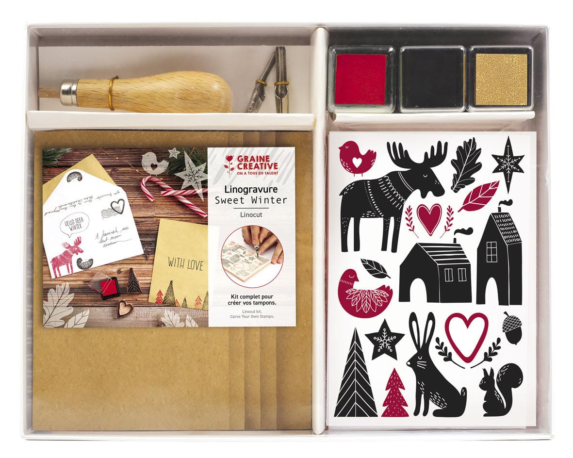 GRAINE CREATIVE Scandinavian Winter Linocut kit