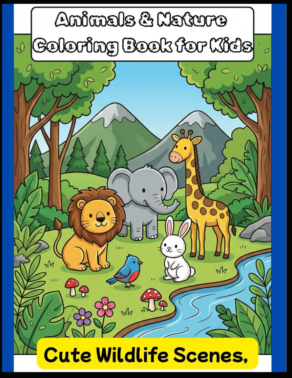 Animals & Nature Coloring Book for Kids: Cute Wildlife Scenes, Big Easy Shapes, and Fun Pages for Little Artists