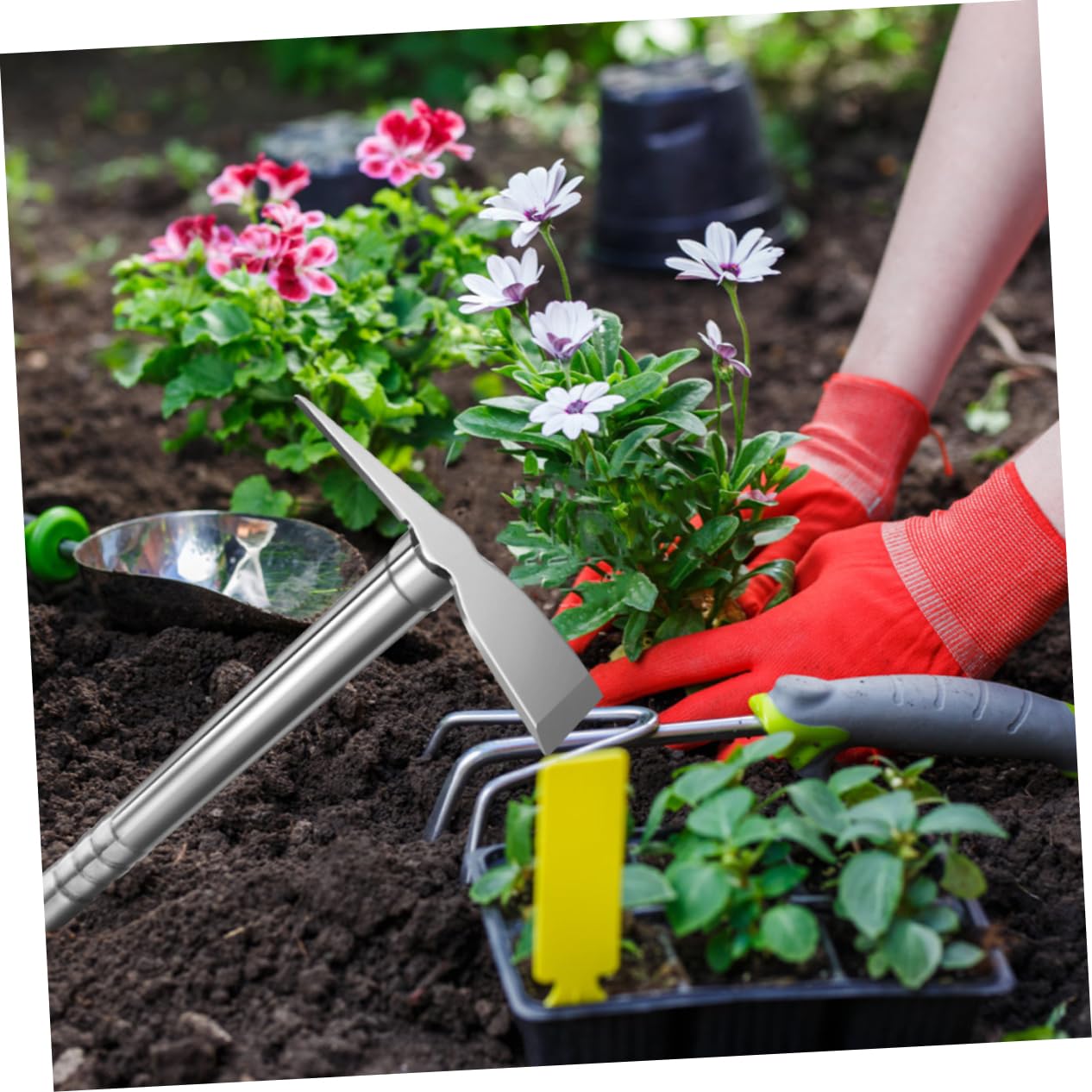 Giardino in Acciaio Inossidabile Leggera e Resistente Zappetta Manuale Multifunzionale per Orto Erbacce e Scavo Attrezzo da Giardinaggio per Piantare e Cura Piante