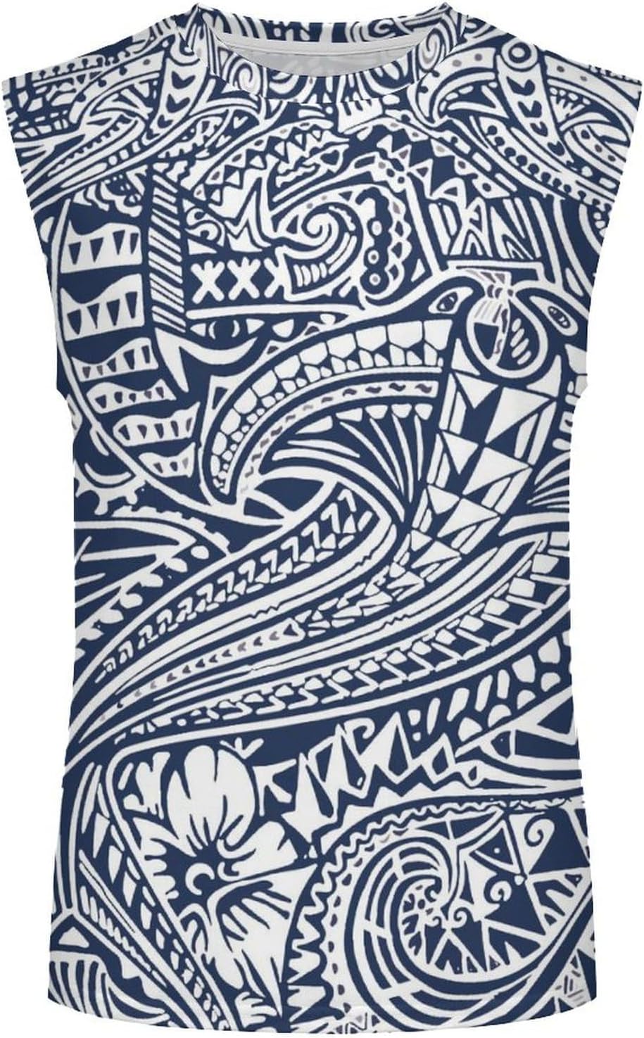 GLUDEAR Men's Polynesian Print Tank Top Quick Dry Summer Workout Muscle Sleeveless Swim Beach Bodybuilding Shirts - Image 4