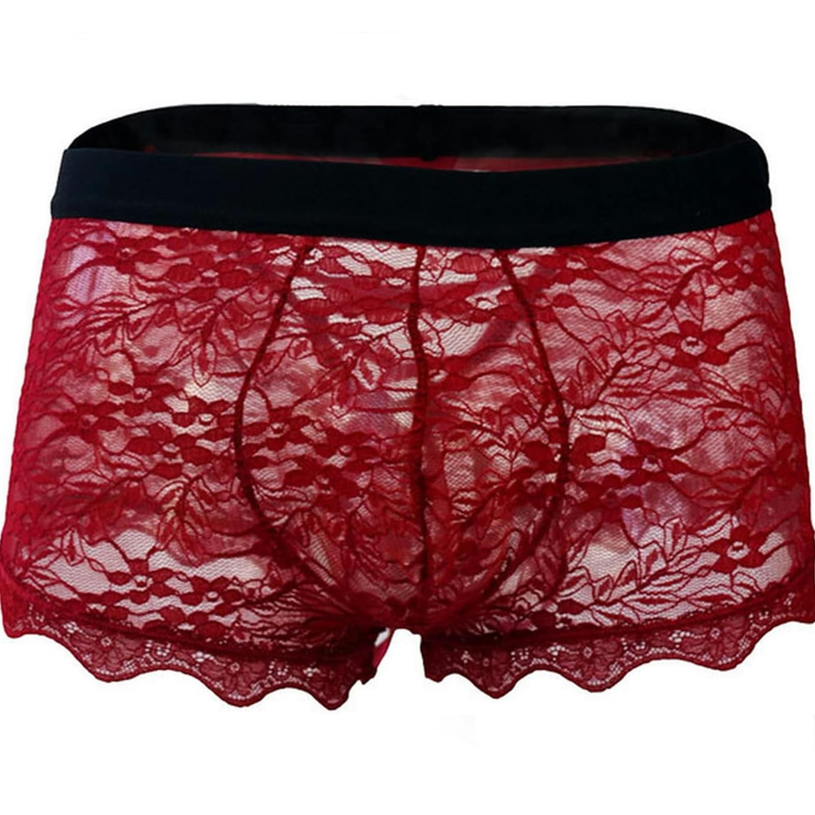 Boxer Uomo Pacchetto da 2 Pacchetti di Biancheria da Biancheria Trasparente da Uomo A Bassa Vita, Pantaloncini da Boxer Traspirante Comodi Ed Eleganti Brief-2 Black-l