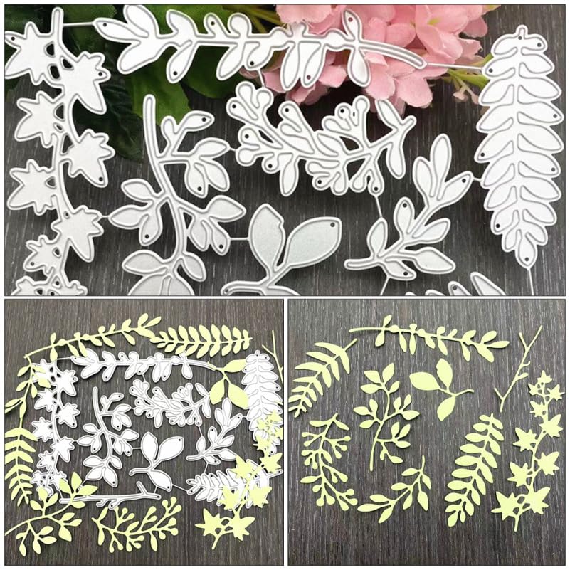 Image of ARTIBETTER Leaf Shape Die Cut Tool 1 Set Carbon Steel Craft Stencil for Card Making Scrapbooking Embossing Designs