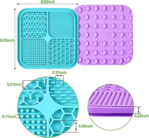 Miniatura 3 de LUKITO Alfombrilla de lamer para perros y gatos, tapete para lamer con ventosas para aliviar la ansiedad del perro, almohadilla para lamer