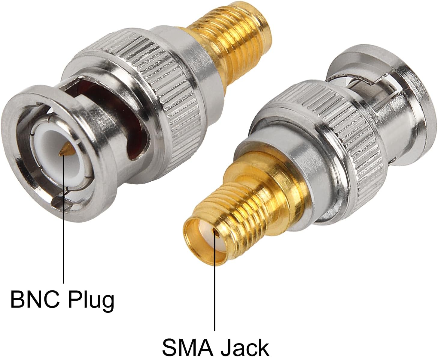 8pcs SMA to BNC Adapter Kits 2 Sets Male Female RF Coaxial Adapter Coax Connector for Radio, Antenna, TV, Test Equipment