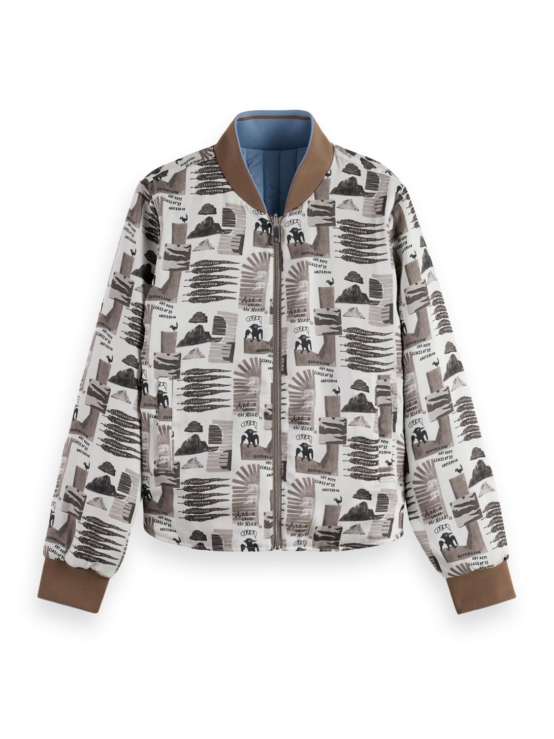 Scotch & Soda Reversible Printed And Quilted Bomber