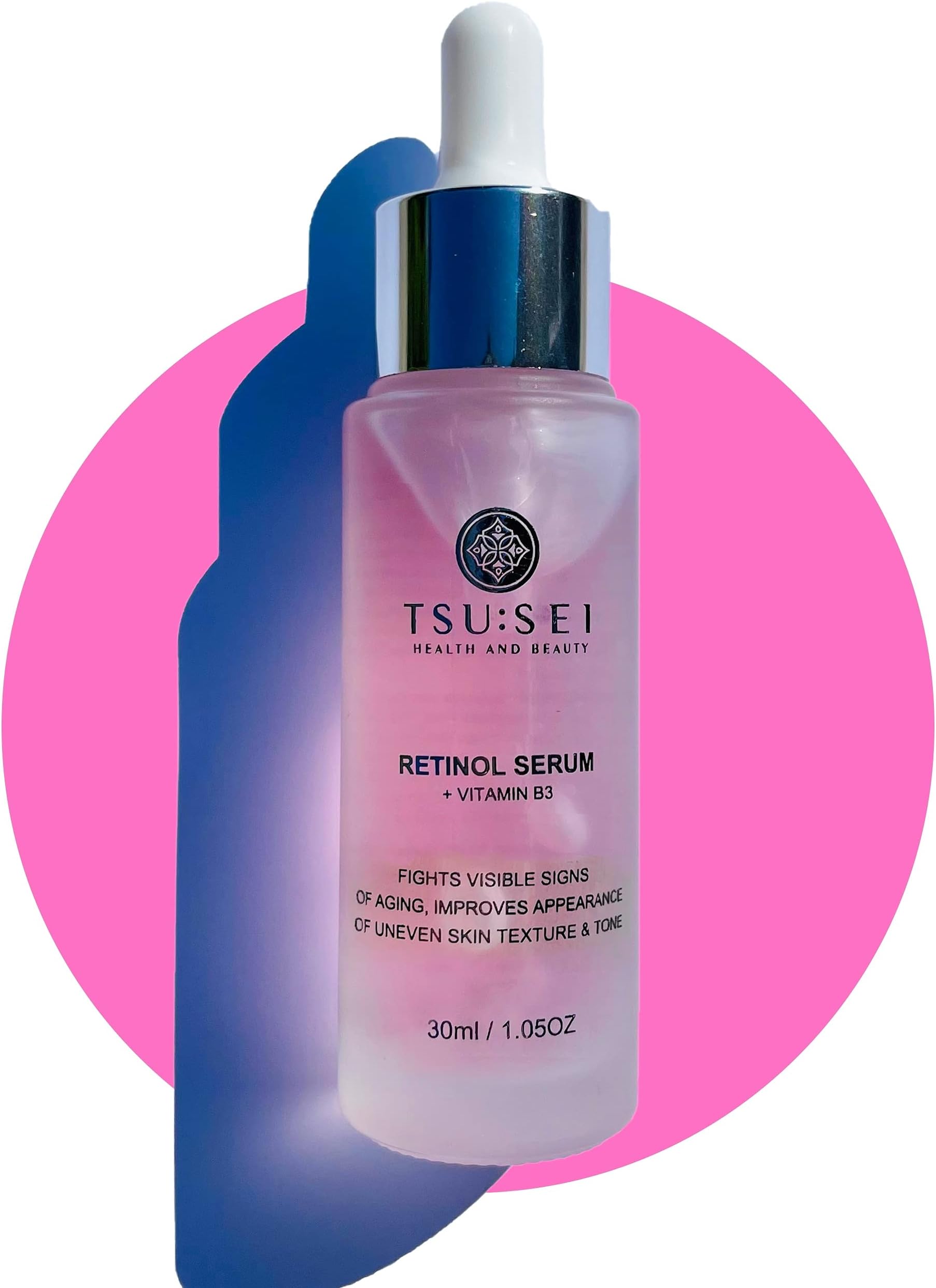 RETINOL SERUM for face with Vitamin B3 by TSU:SEI - Organic, Anti-Aging, Facial Serum for Fine Lines, Wrinkles, and Uneven Skin Tone. Cruelty Free Skincare. 30ml.