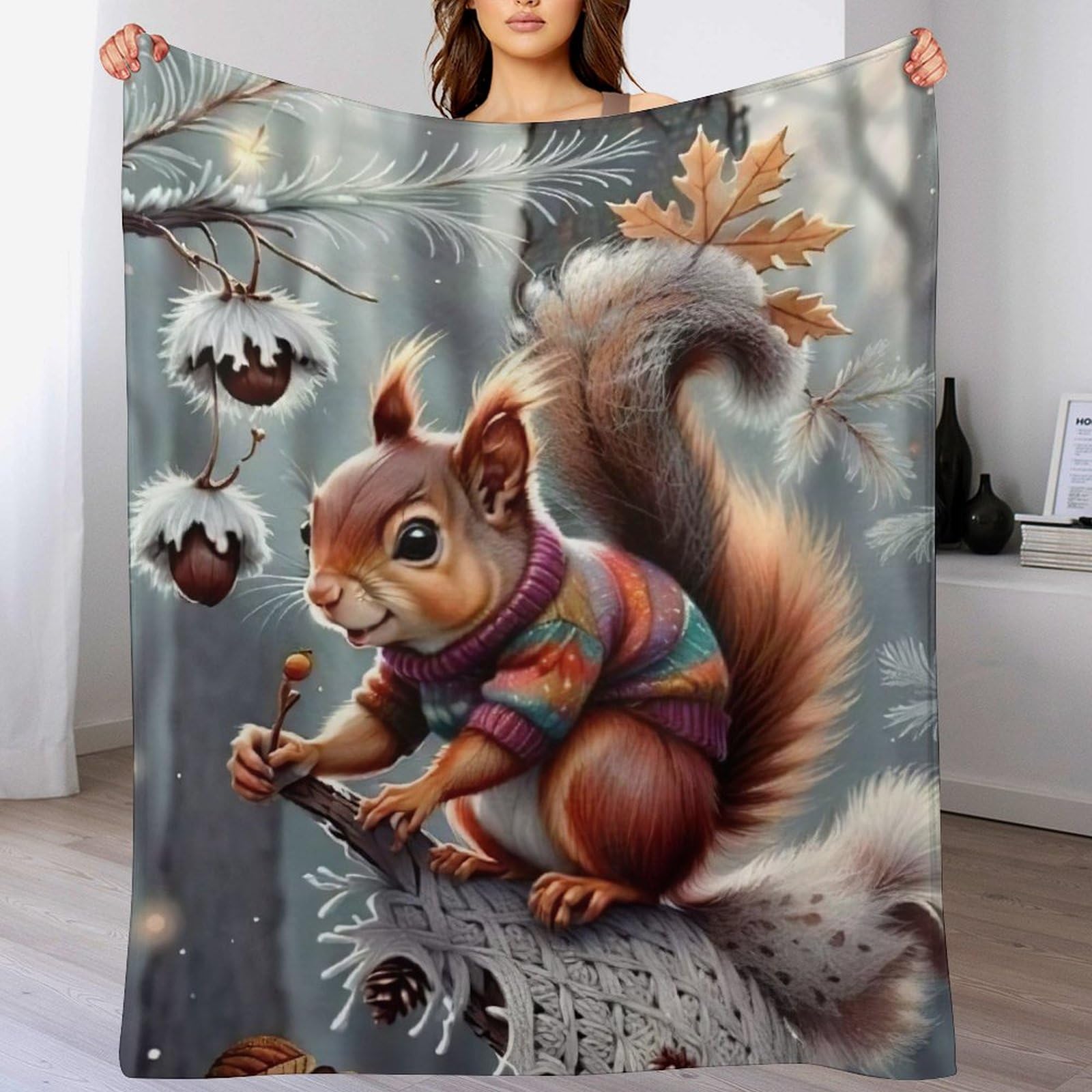 Couverture écureuil de jour haut de gamme, le cadeau utile et chaleureux