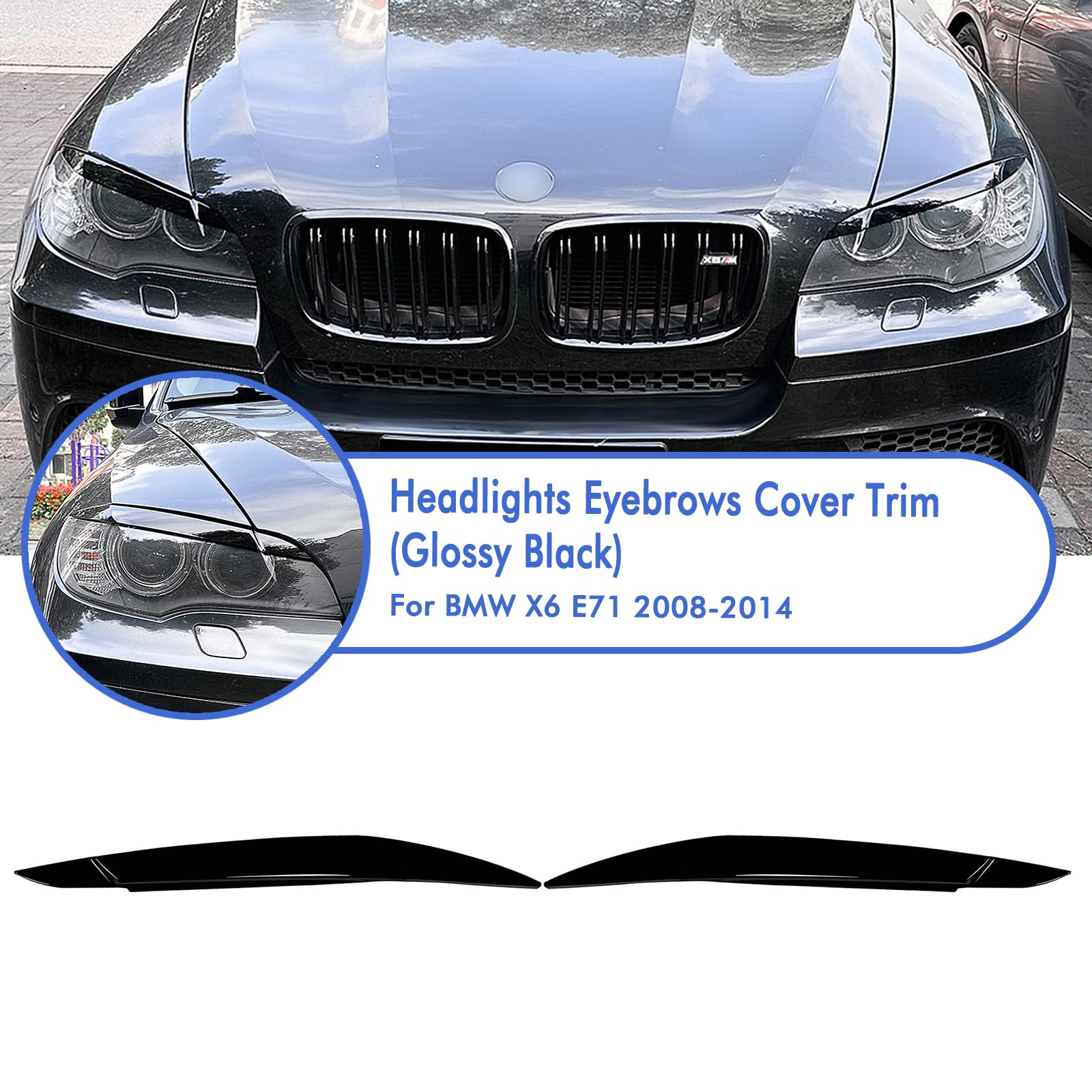 Cubierta para faros delanteros para BMW X6 E71 2008-2014 2009 2010