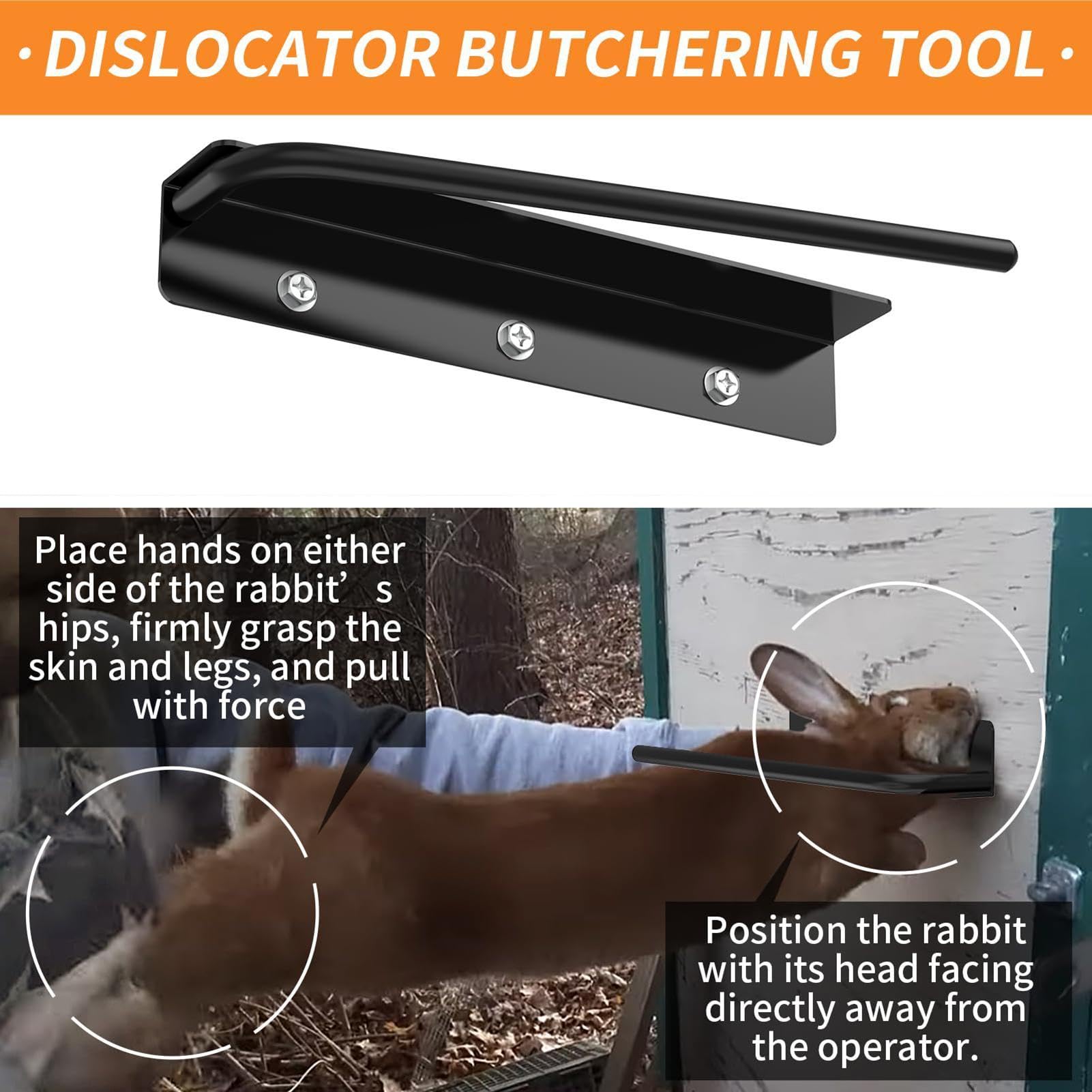 Cervical Dislocation Tool for Rabbits - Heavy Duty Metal - Eichhörnchen Entferner & Enthäuter Set | für Haus Hof Hinterhof Outdoor Kleintier Nutztiere