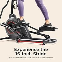 Vista 5 de Sunny Health & Fitness Smart Upright Elliptical w/Pulse Sensor Built-in, Indoor Full-Body Cross-Training & Cardio Exercise Machine for Home, Free