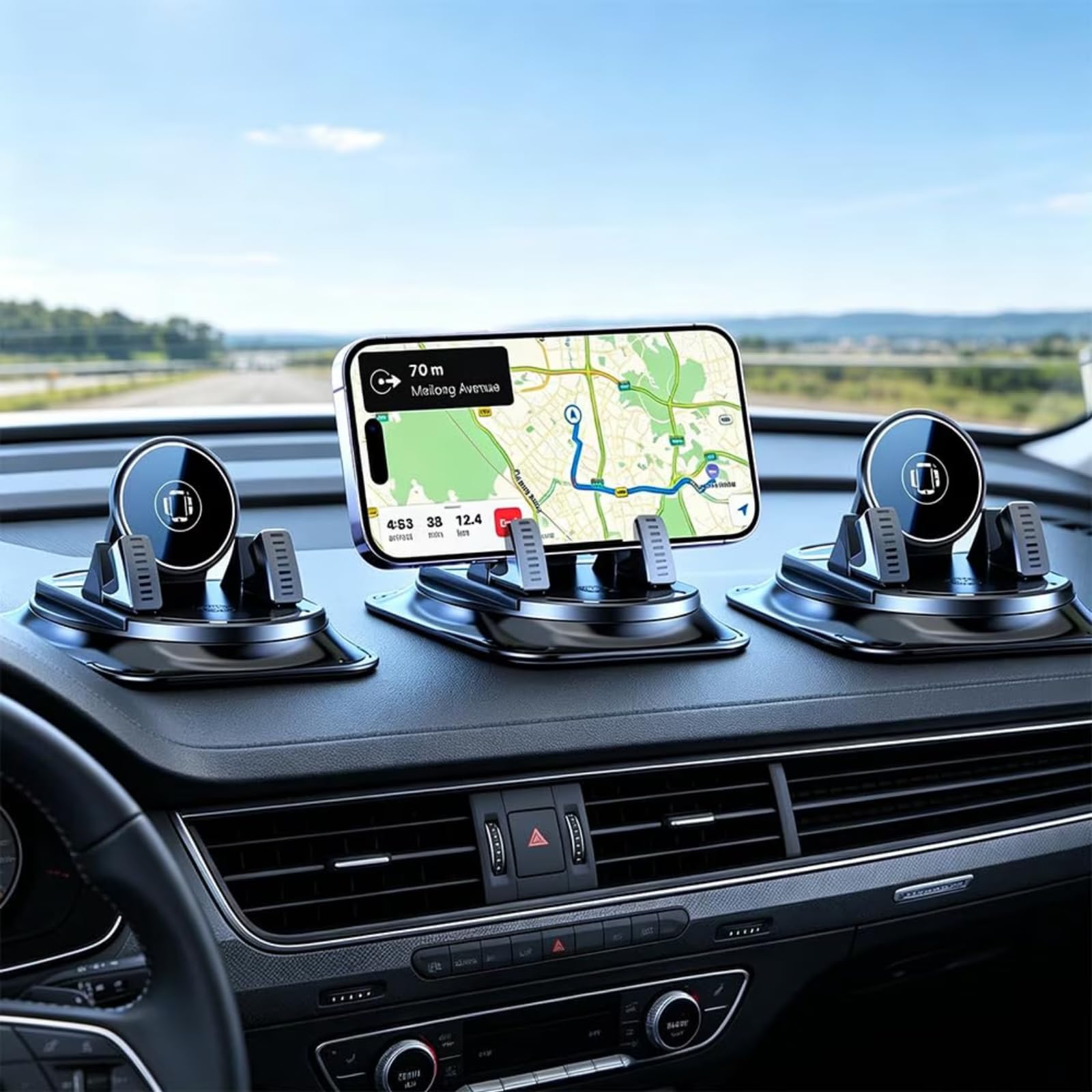 2026 Supporto per telefono girevole a 360° per auto, regolabile, supporto universale per navigazione, per smartphone, accessorio per interni auto (1 pezzo)