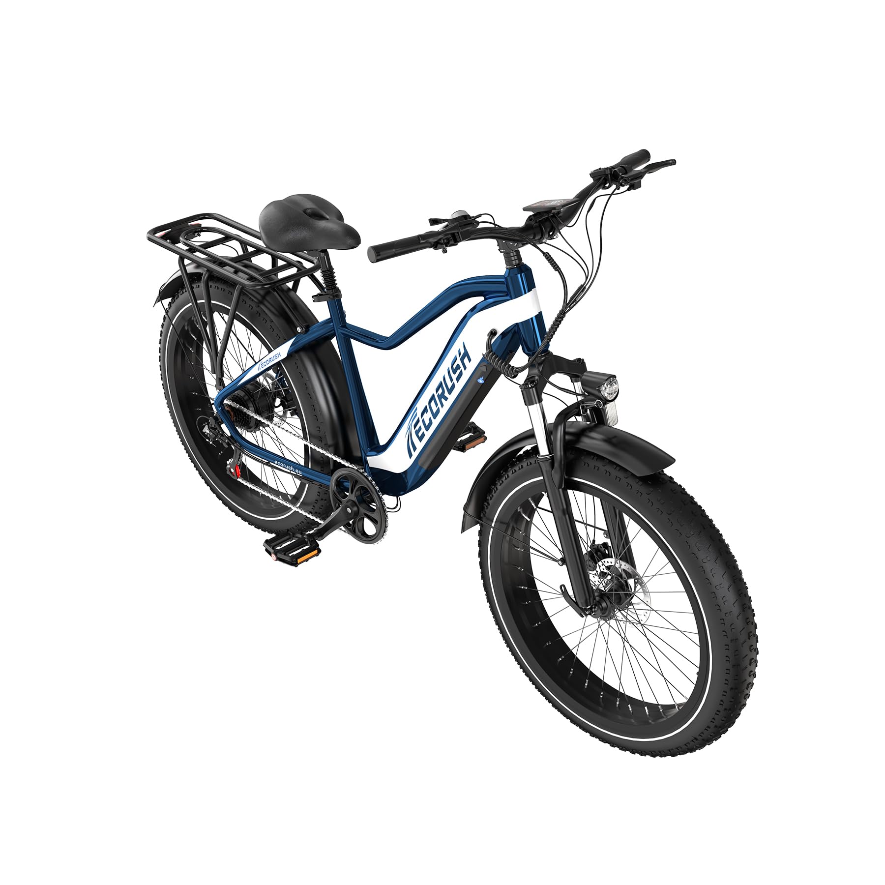 Vélo Électrique, Velo Electrique Homme Équipé d'une Batterie 48V 13AH/20AH, Pneus Fat De 26 * 4.0 Pouces, Moteur De 250W & 25KM/H, avec Un Dérailleur À 7 Vitesses, Portée maximale 100 KM/150KM
