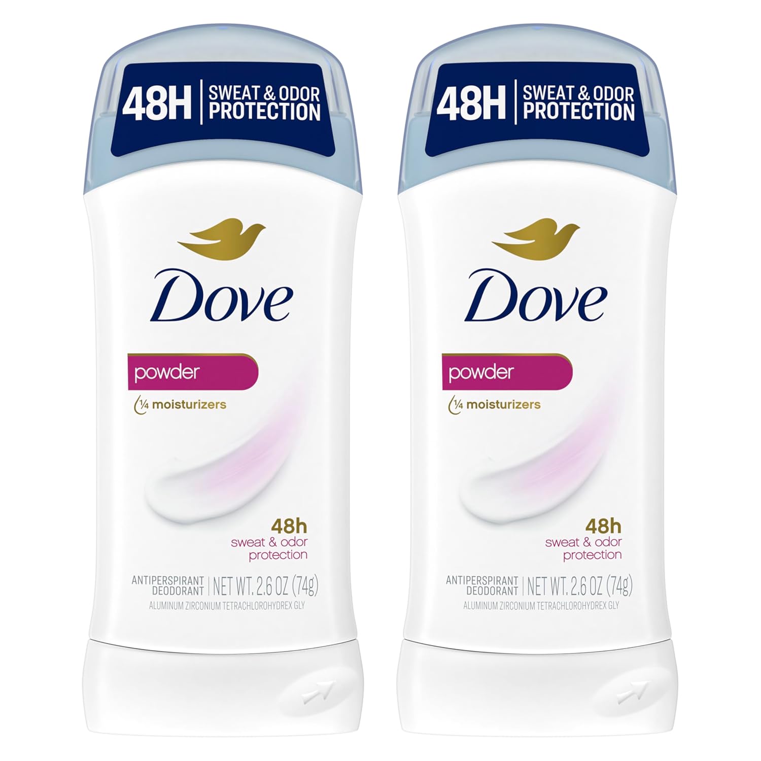 Dove Invisible Solid Antiperspirant Deodorant Stick for Women, Powder, For All Day Underarm Sweat & Odor Protection 2.6 oz 2 Count Dove Invisible Solid Antiperspirant Deodorant Stick for Women, Powder, For All Day Underarm Sweat & Odor Protection 2.6 oz 2 Count
