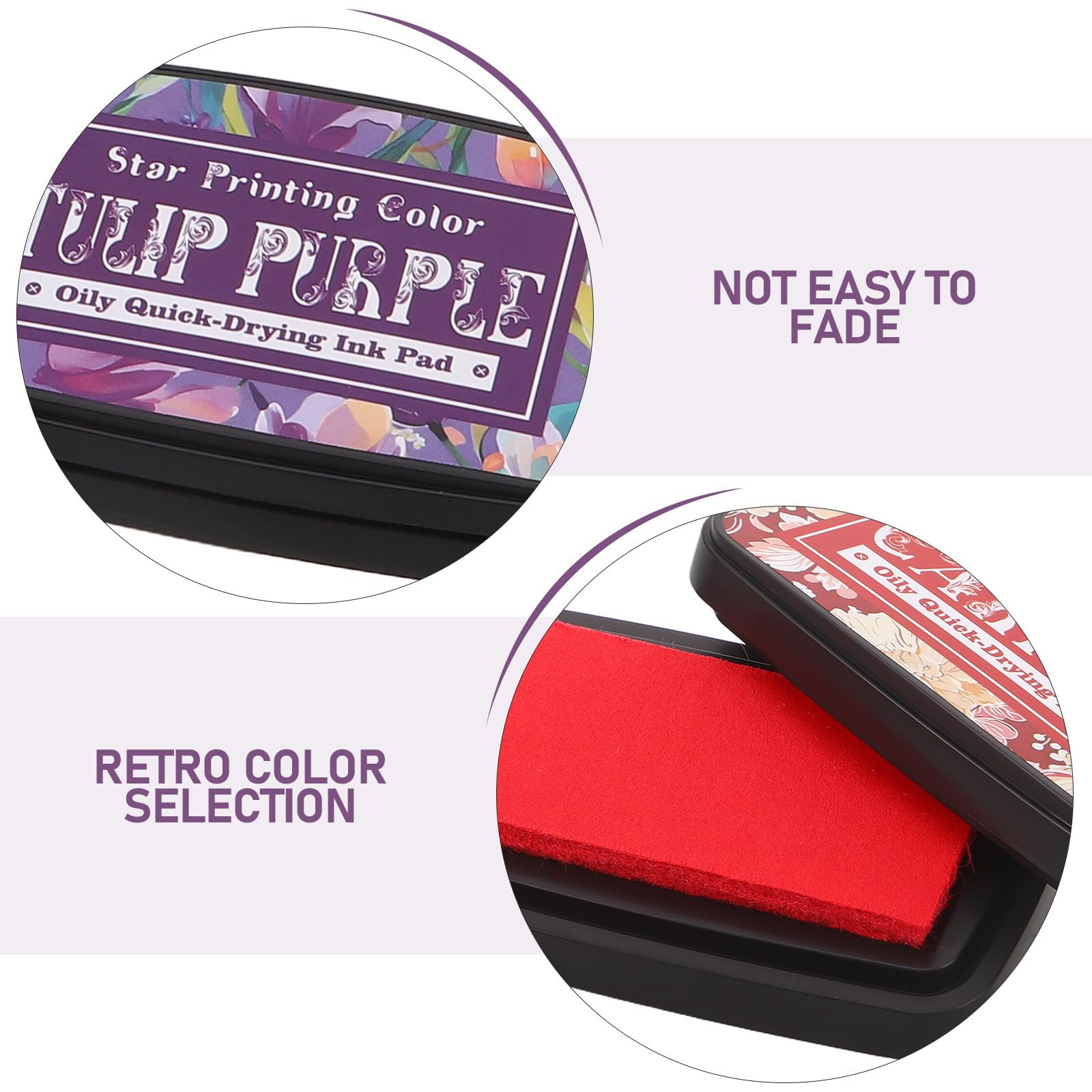 Artibetter 5 tamponi di inchiostro colorati: tamponi di inchiostro lavabili per timbri in gomma, carta, biglietti, legno, tessuto - Forniture per timbri per scrapbooking