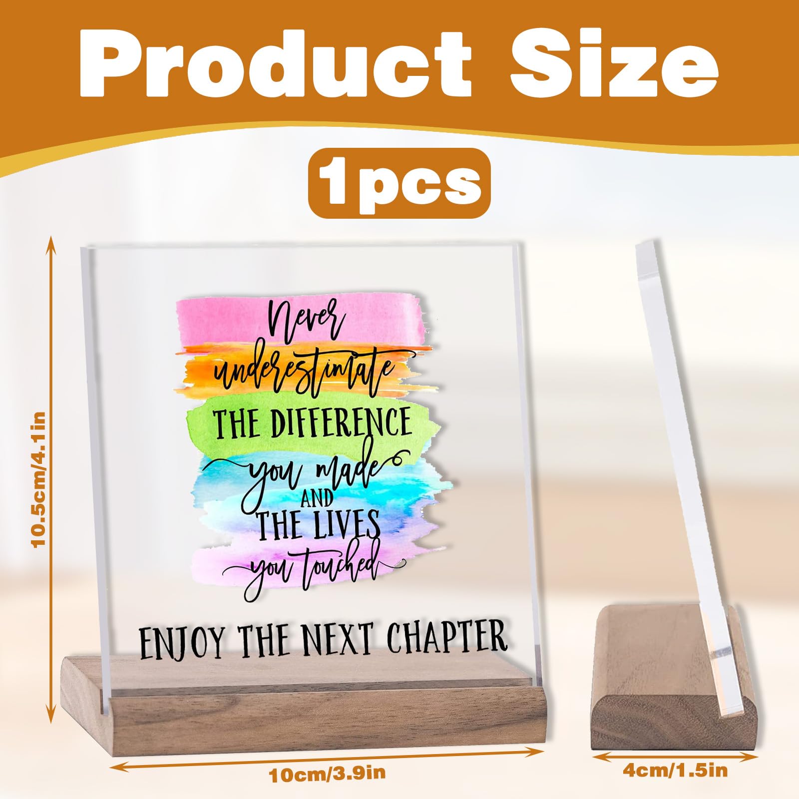 Donmnemb Acrylic Inspirational Desk Decorations, Farewell Decorations Party for Coworker Going Away Gifts for Women (Style4) - Image 2
