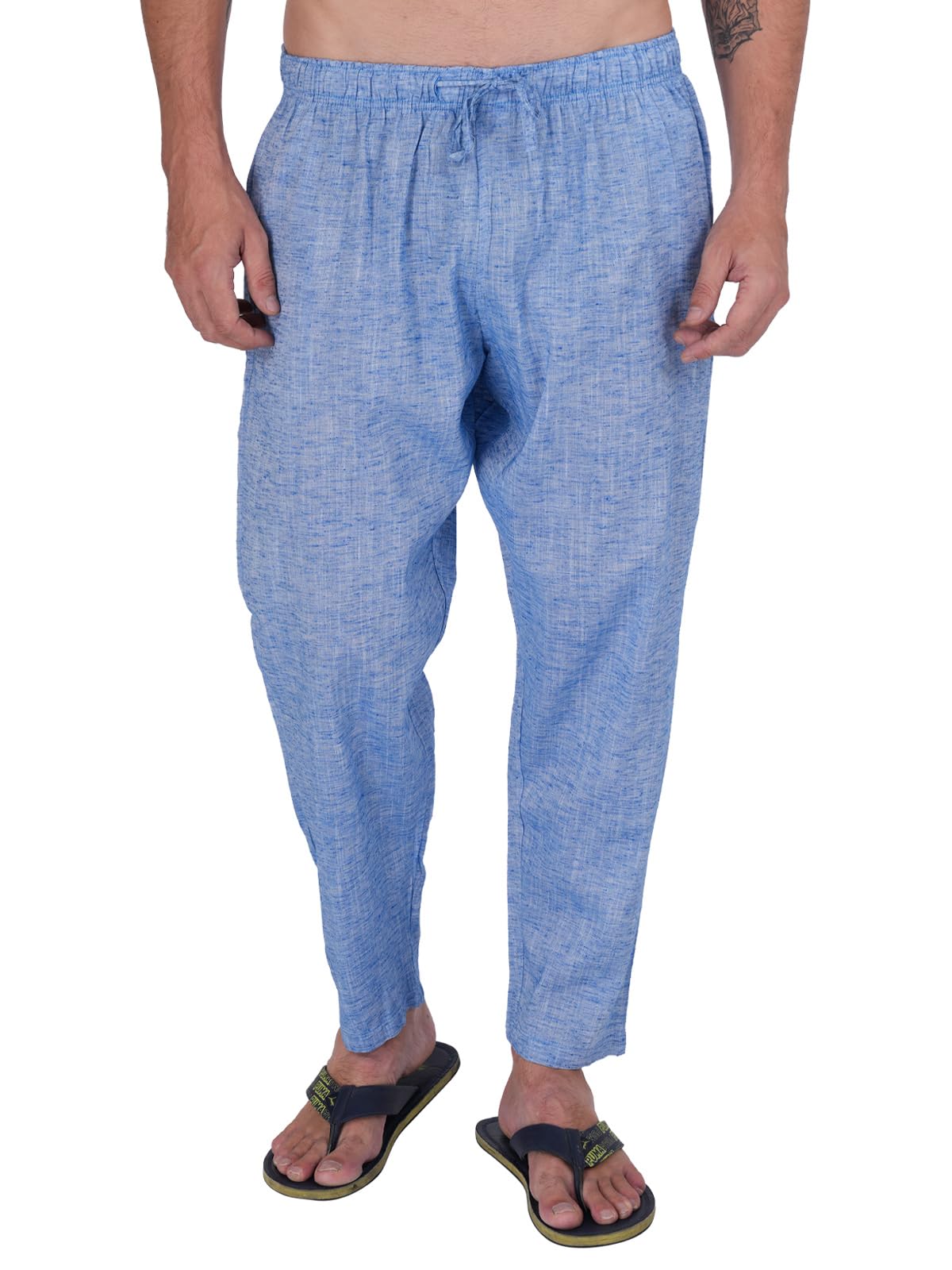 twist99 Mens Linen Casual Pants Lightweight Solid Plus Size Pyjama Beach Pants Elastic Waist Jogger Yoga Summer Pyjama-picture-53