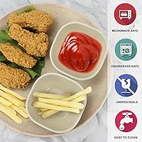 Vista 3 de Wrova Paquete de 6 cuencos de paja de trigo, 5 onzas, irrompibles, aptos para microondas y lavavajillas, para ketchup, sushi, condimentos, serie