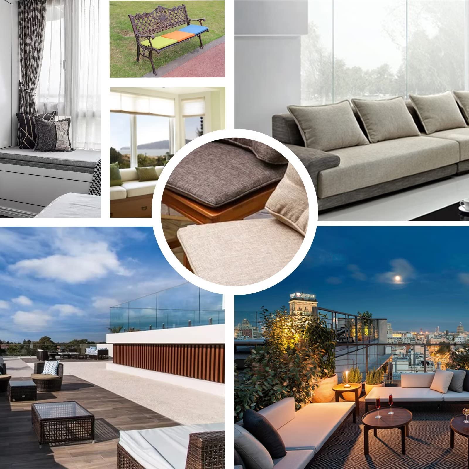 Cuscino Per Sedie Da Esterno Con Schienale Crema - Foto 10