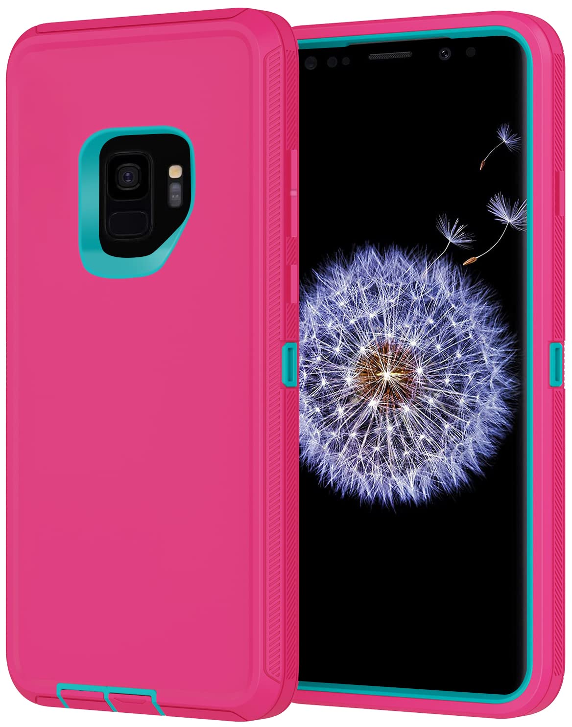 Annymall for Samsung Galaxy S9 Case with Screen Protector, Full Body Heavy Duty Shockproof Drop-Proof Phone Case Rugged Triple-Layer Defender