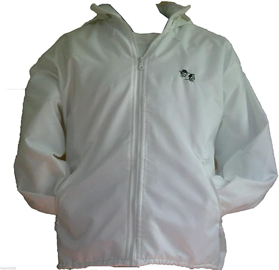 Unisex White Bowling Jacket Crown Green Bowls Fleeced Lined Waterproof