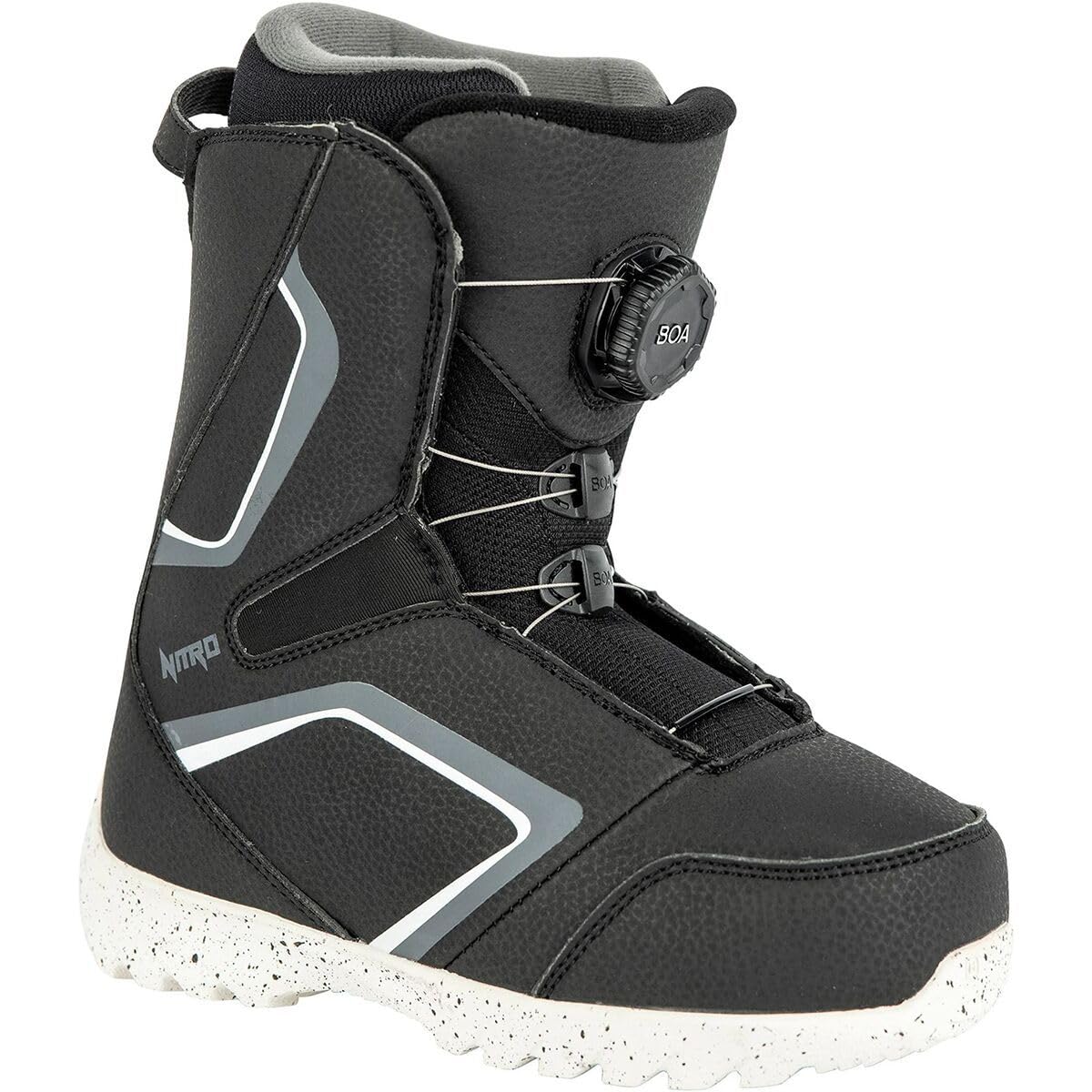 Nitro BLK-WHT-Charcoal 225 - Barca da snowboard, unisex adulto Droid Boa ´22
