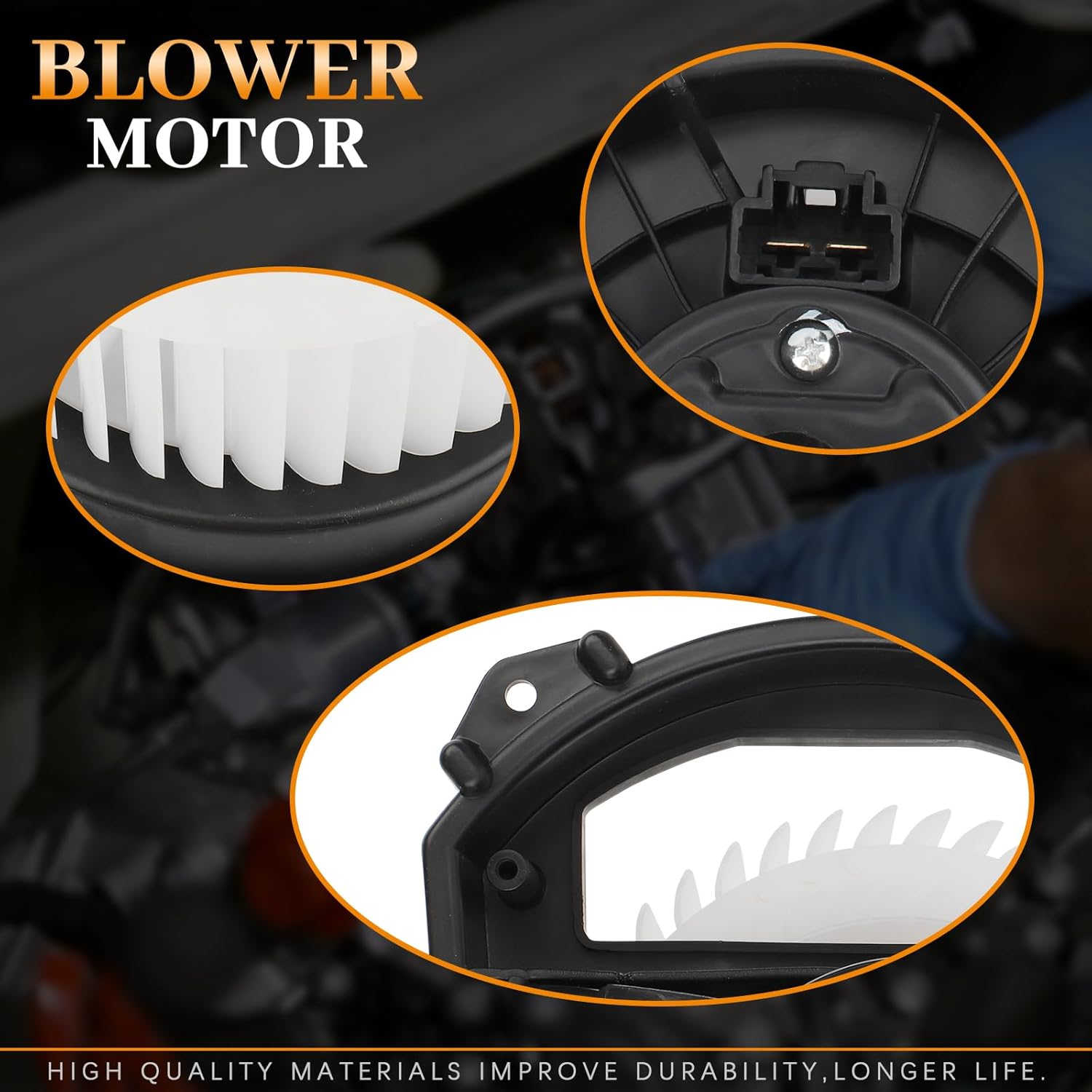 700293 HVAC Blower Motor Assembly Compatible with 2014-2023 Jeep Cherokee 2.4L/2.0L/3.2L 2015-2017 Chrysler 200 2.4L/3.6L AC Heater Blower Motor with Fan Cage 615-00712 68223053AC