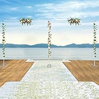 Vista 8 de Arcos de boda de 10 x 20 pies para ceremonia, soporte cuadrado de arco de globos de metal, soporte de telón de fondo para arco de boda para bodas