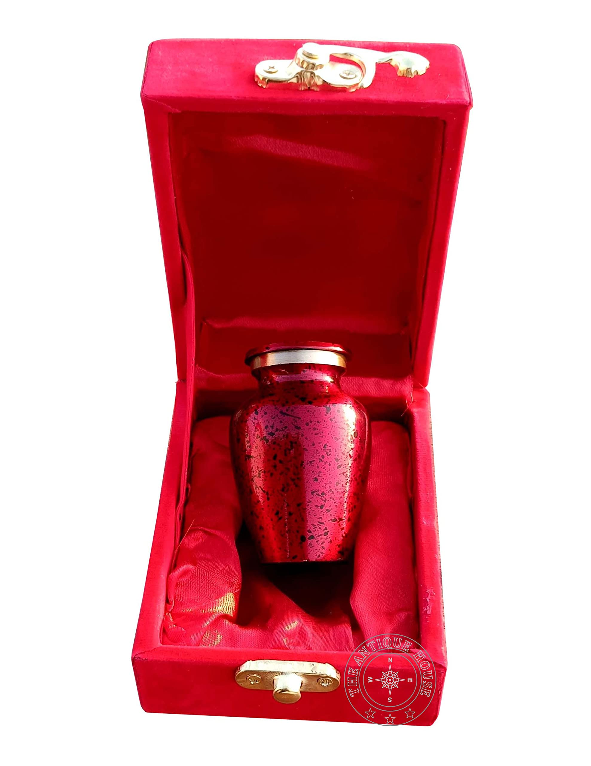 Celebration of Life - Mini urna roja de recuerdo de cremación para cenizas humanas, hermosa y atemporal, encuentra comodidad cada vez que miras esta urna, con caja roja