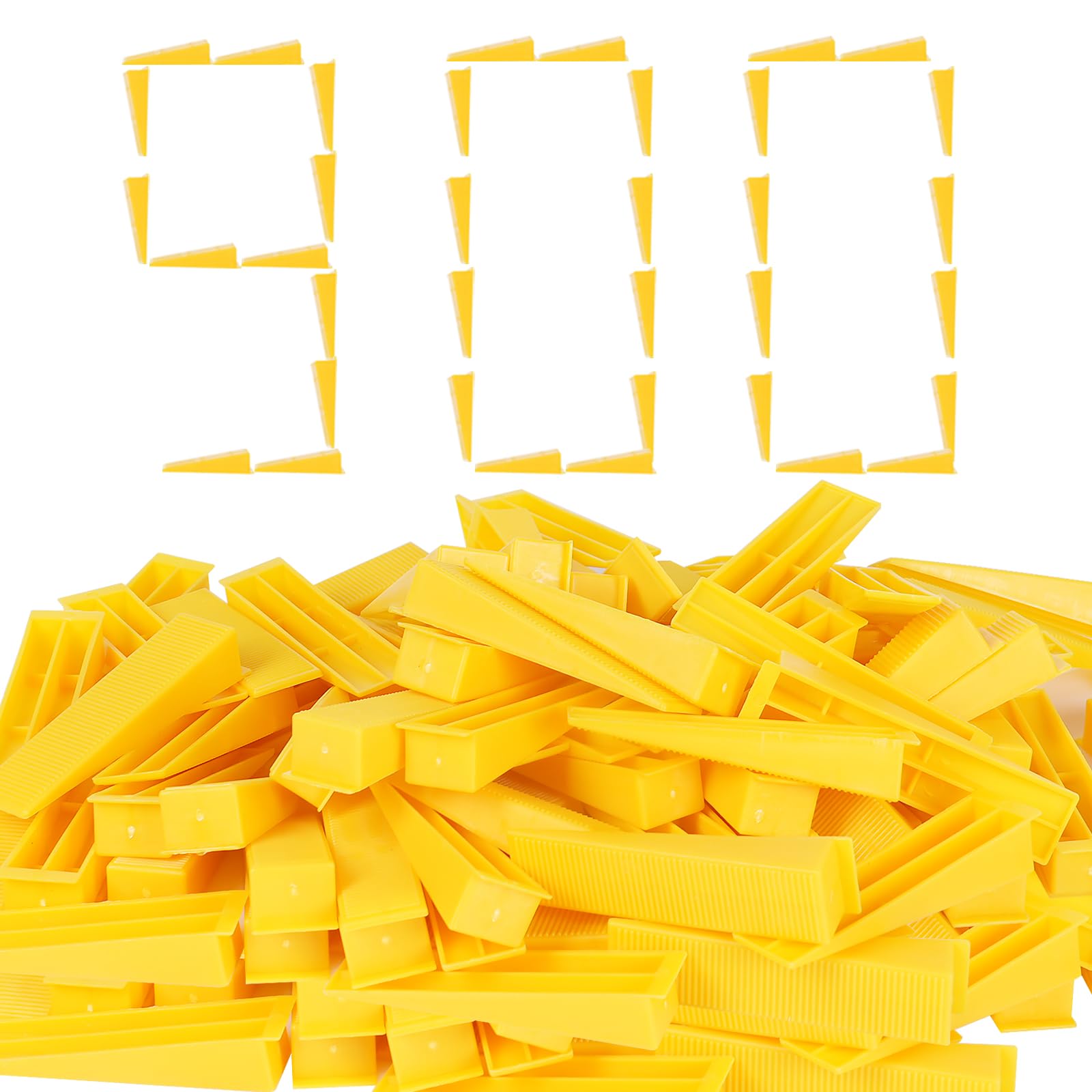900 cunei per sistema di livellamento piastrelle, riutilizzabili,compatibili con distanziatori da 3,0 mm 1,5 mm 2 mm 1 mm,set di montaggio per piastrelle da parete e pavimento(900 pezzi, giallo)