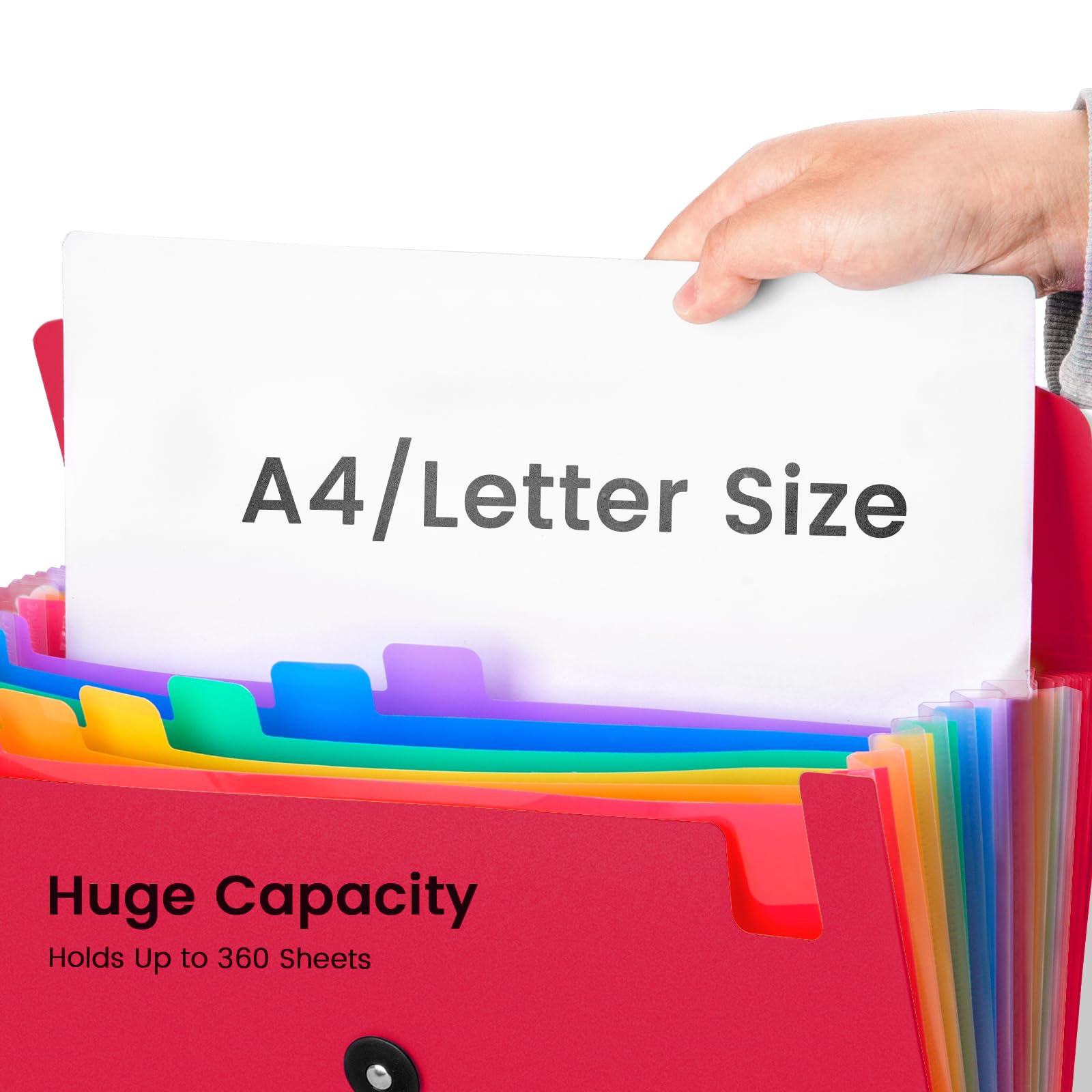 Paquete de 3 organizadores de archivos de acordeón con cierre elástico, carpeta expandible de 13 bolsillos para papeles tamaño carta A4, ideal para el hogar, suministros de oficina, artículos