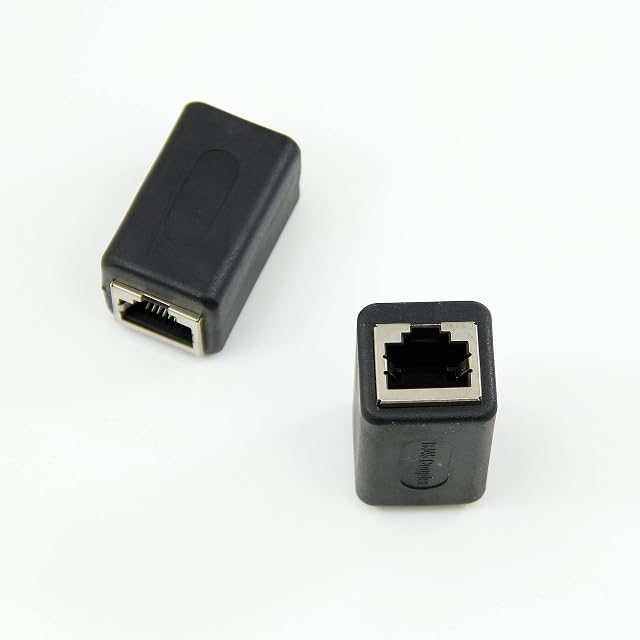 (Pack of 2) RJ45 Ethernet Network Lan Cable Female F Joiner Coupler Connector Adapter Extender CAT6 CAT5e CAT5