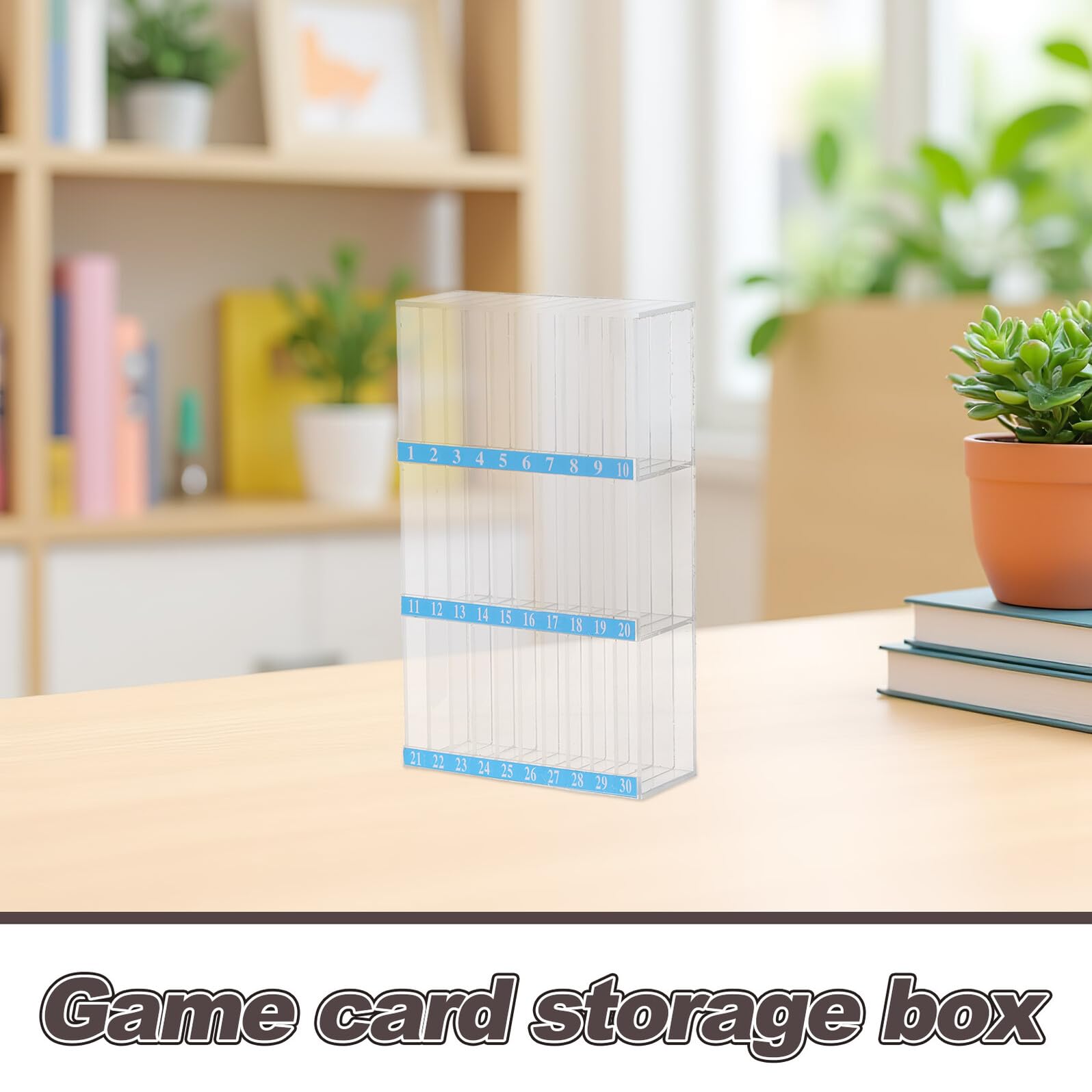 Toyvian Porta Carte da Gioco Trasparente 30 Scomparti in Acrilico per Organizzazione Sistematica e Etichettatura