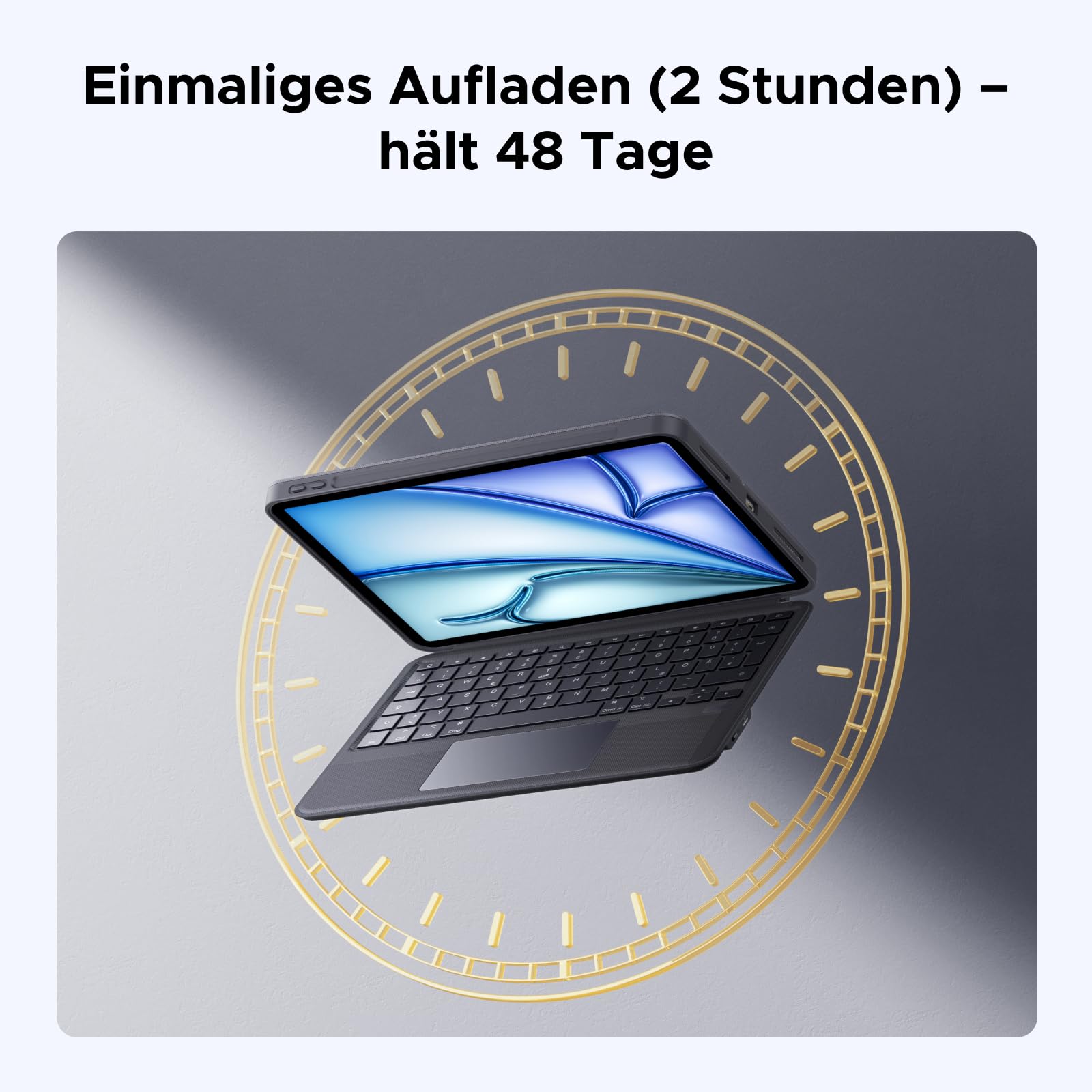 UGREEN iPad Hülle mit Tastatur, Keyboard mit Touchpad, Hintergrundbeleuchtung, Scherenstruktur, Abnehmbar, Kompatibel mit iPad Air M4/M3/M2/M1 11", iPad Air 4 10.9", iPad Pro 2022/2020/2018 11"