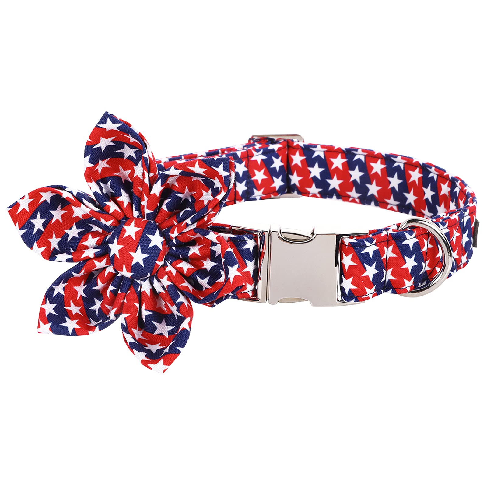 Lionet Paws Dog Collar with Flower, Soft and Comfortable, Adjustable Collar for X-Large Dogs Girl, Neck 16-26 inches