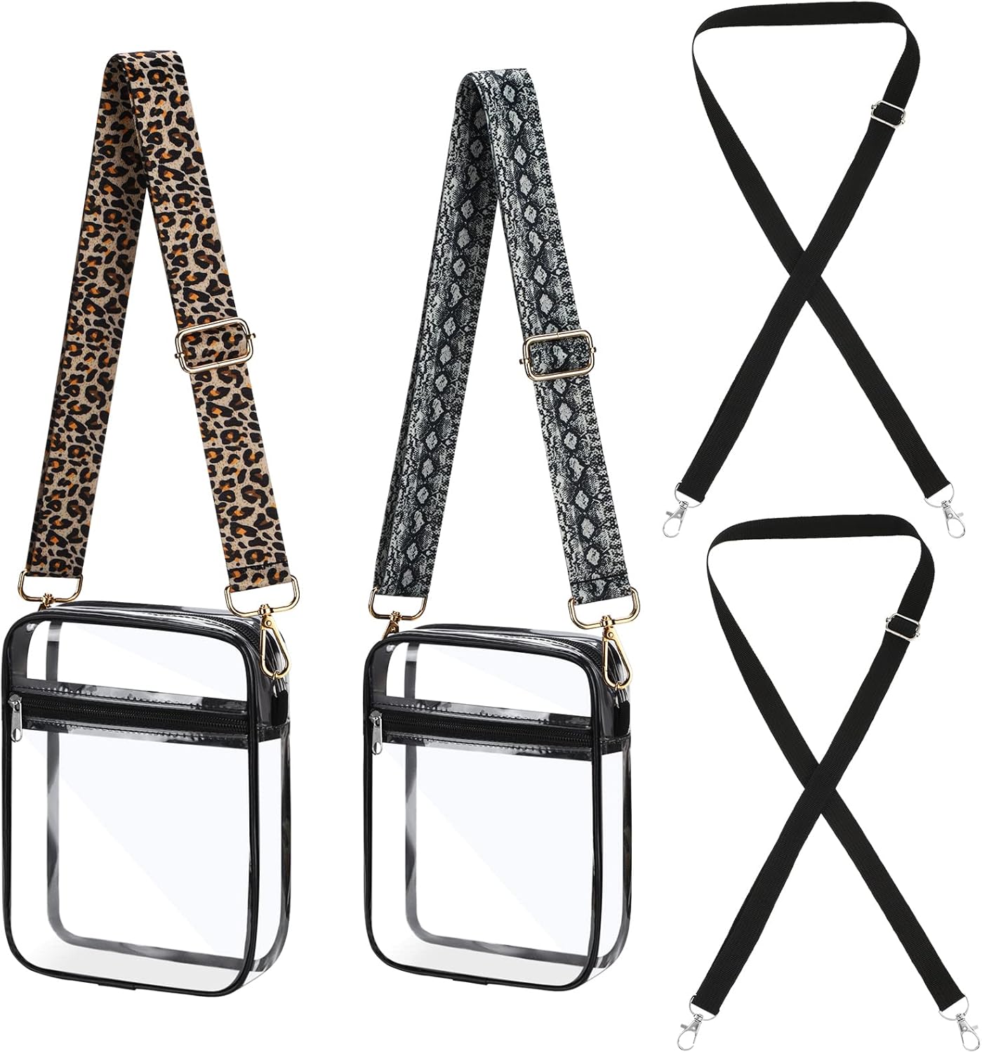 Clear Bag Stadium Approved 2 Pcs PVC Clear Purses for