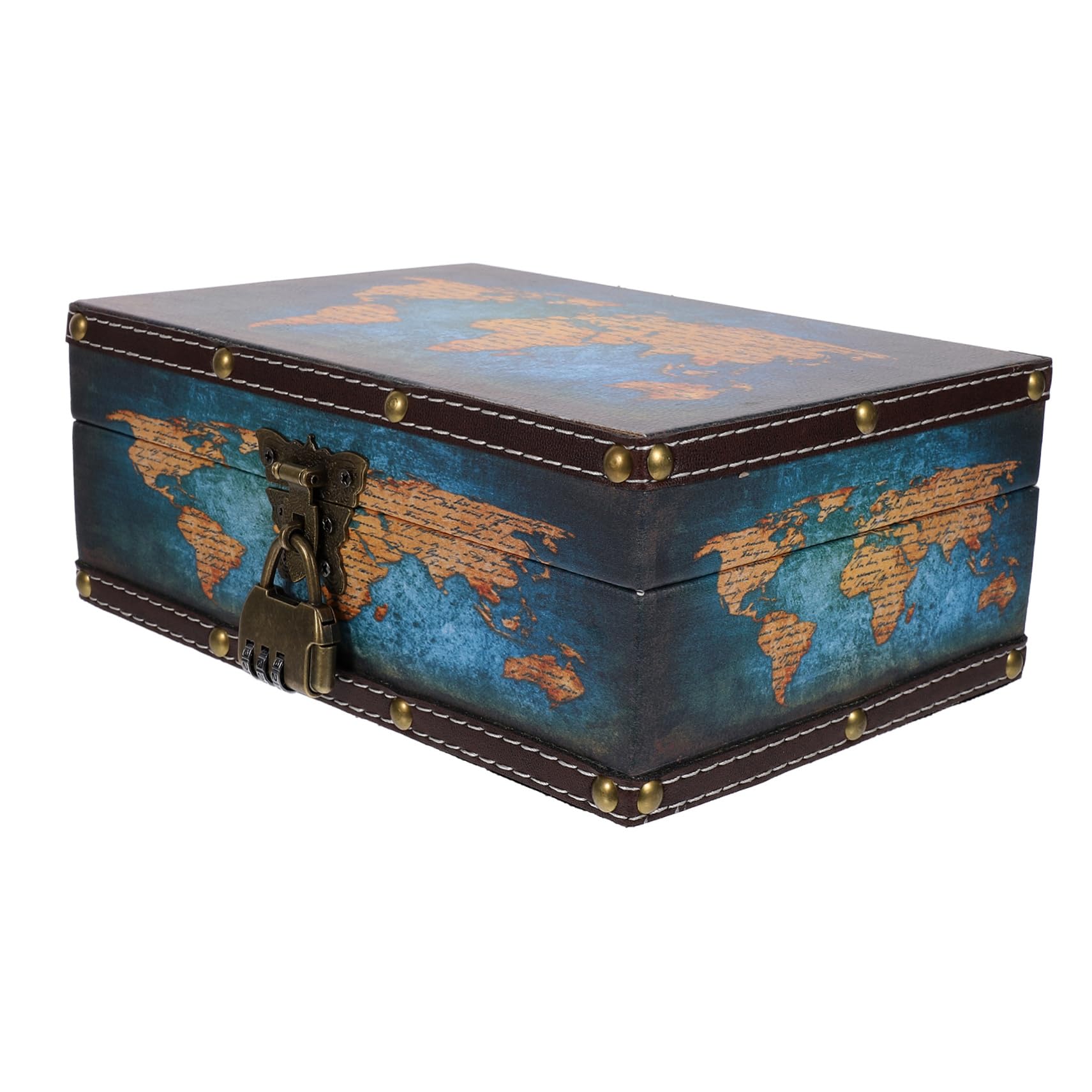 HOODANCOS Vintage Wooden Jewelry Box Lock Decorative Retro Storage Container for Keepsakes Trinkets and Sundries Stylish Home Organizer for Desktop and Decor