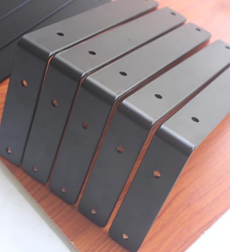 Miniatura 206 de Paquete de 4 soportes en L para estante, 8 pulg. largo x 6 pulg. alto x 1.5 pulg. ancho, grosor 03/64 pulg., soporte de hierro, metal, industrial