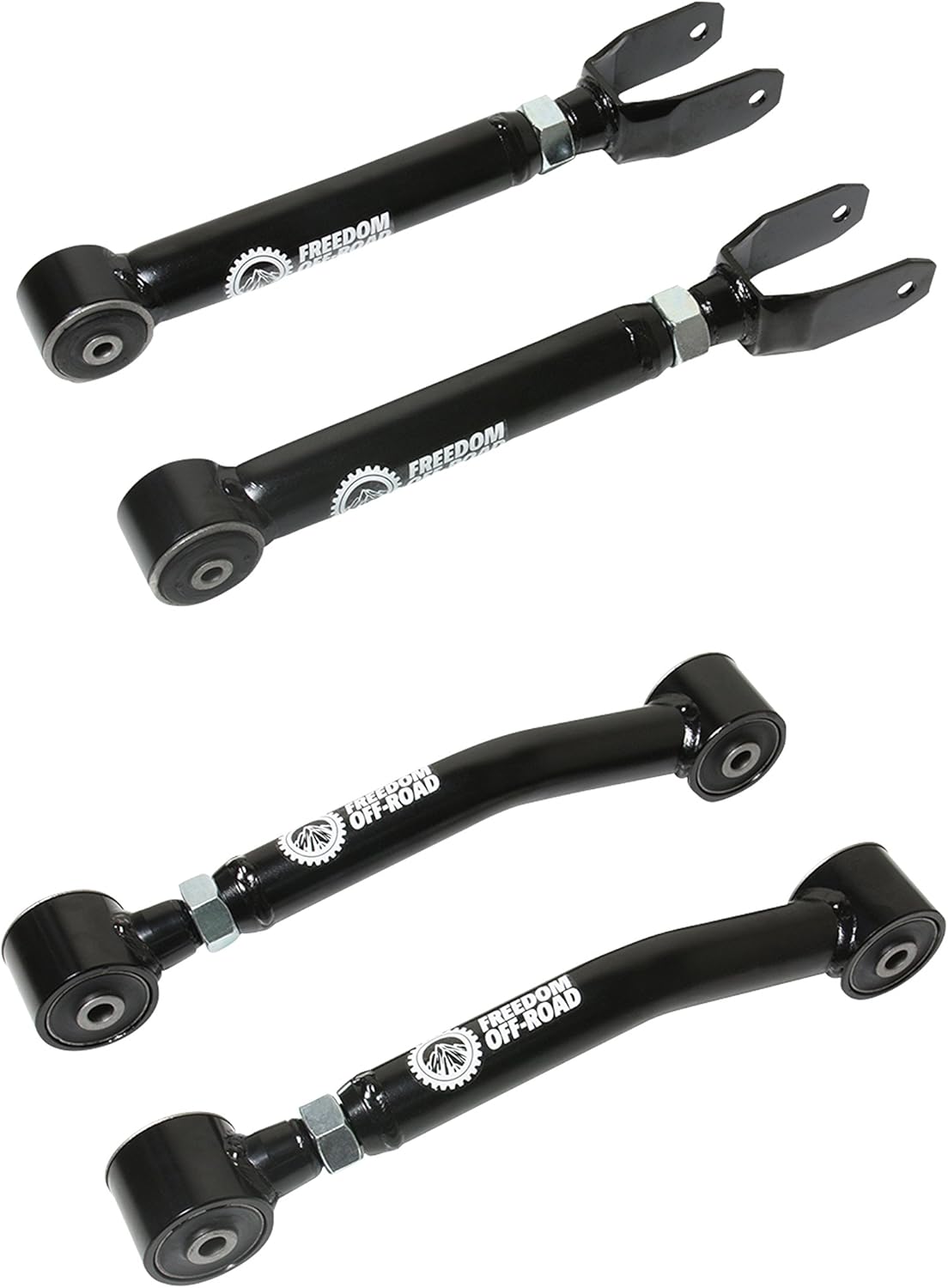 Freedom OffRoad Adjustable Upper + Lower Front Control Arms 0-8” Lift Compatible With Wrangler Grand Cherokee