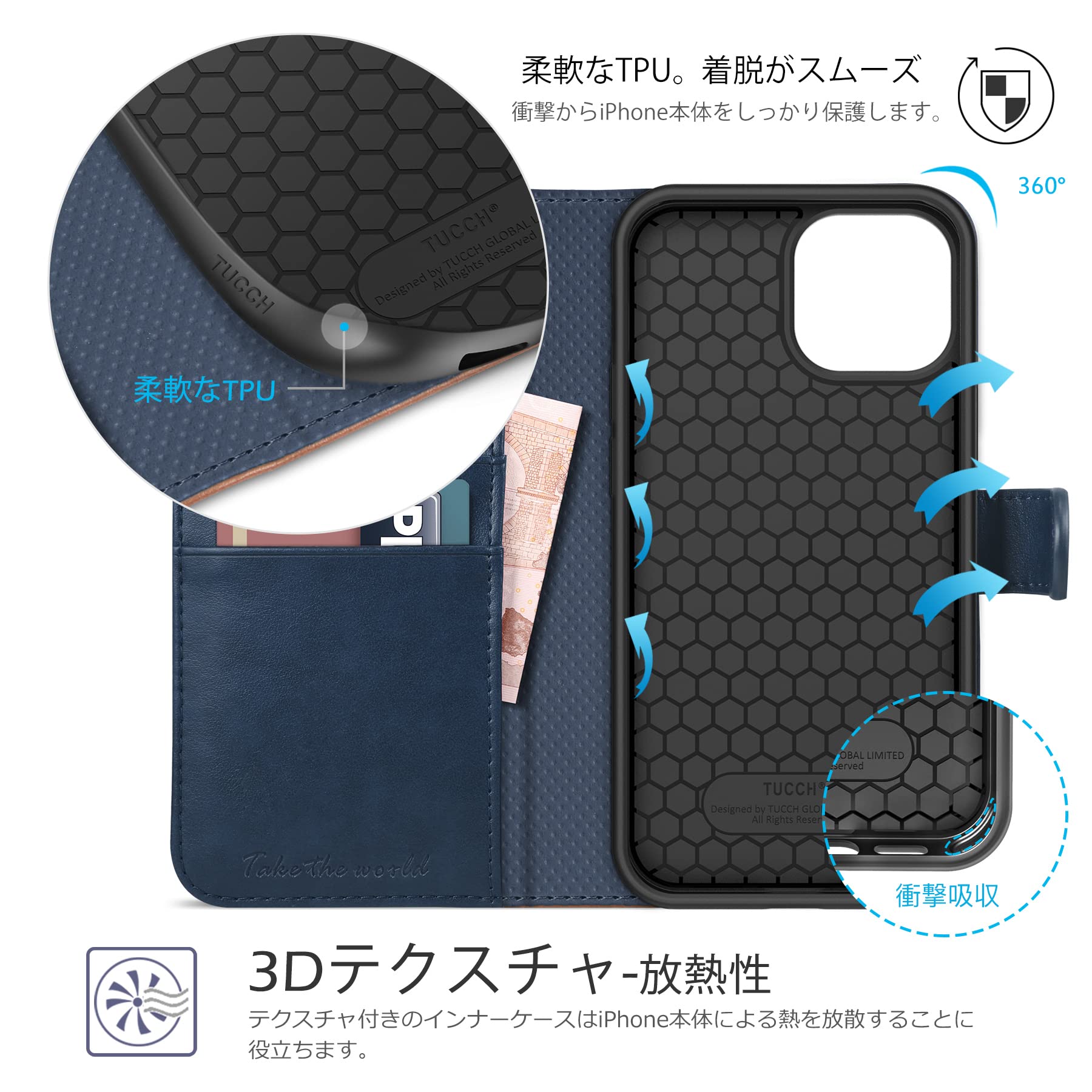 Amazon.co.jp: TUCCH iPhone13 pro max 対応 ケース 手帳型 iPhone 13 