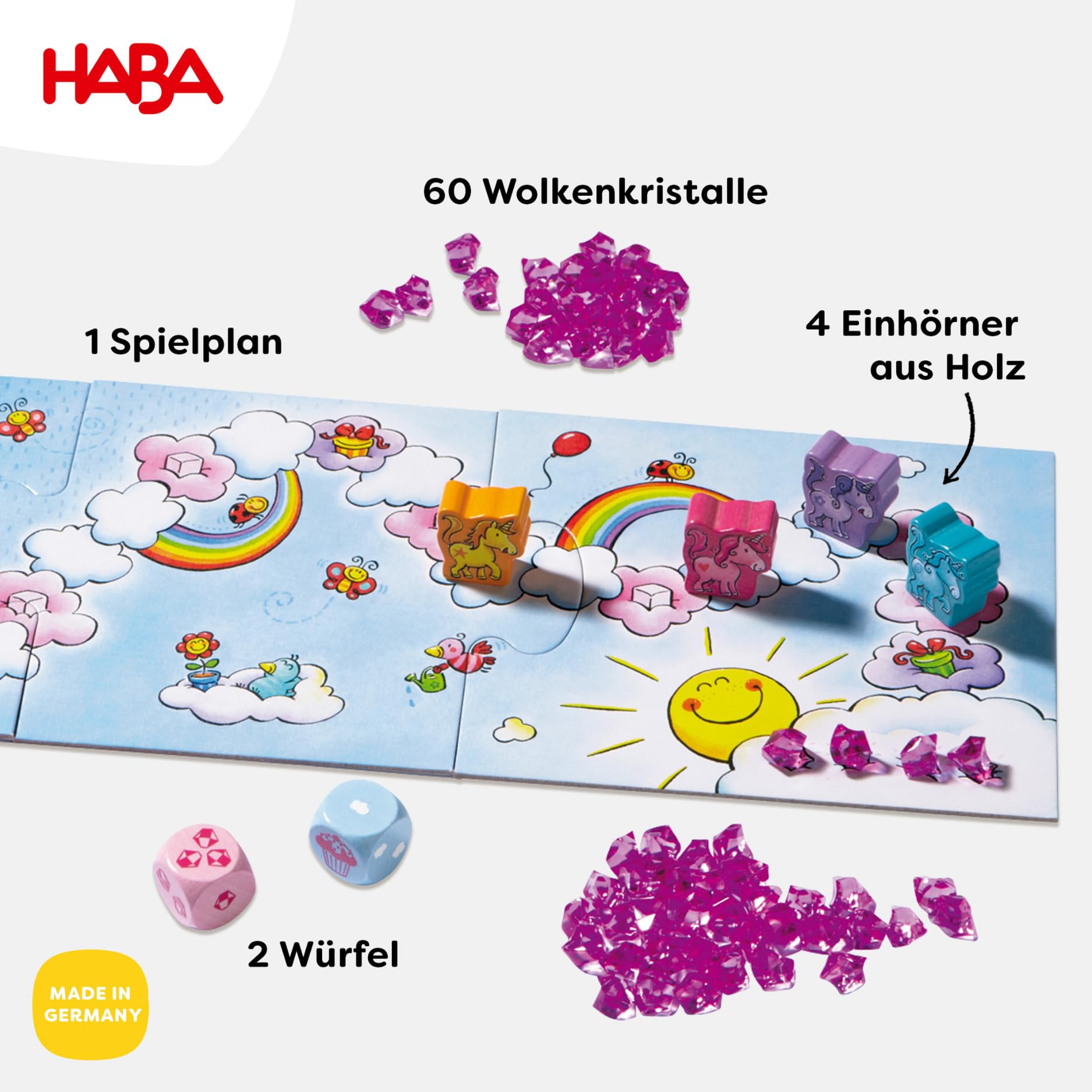 Haba Einhorn Glitzerglück Gra Planszowa, Wielokolorowy, Od 3 lat