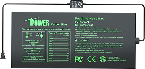 Miniatura 56 de iPower Alfombrilla térmica para plantas con controlador digital de temperatura doble, almohadilla térmica con certificación MET, 48 x 20.75