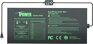 iPower 10"x20.75" Seedling Heat Mat with Built-in Temperature Controller, MET Certified Waterproof Plant Heating Pad, for Germination, Breeding, Brewing