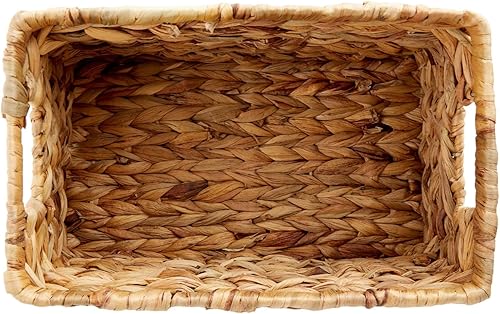 Miniatura 9 de Juvale Cesta rectangular pequeña de mimbre, cesta de jacinto de agua tejida a mano, se adapta a estantes de almacenamiento estándar, paquete de 2,