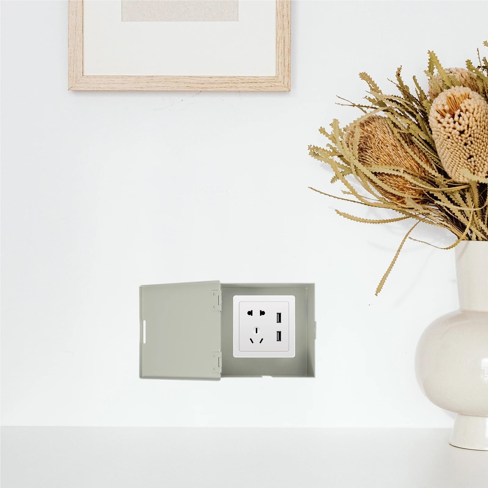 Cubierta de enchufe de pared con cerradura de 4.8 x 4.7 x 2.8 pulgadas, funda protectora resistente al agua para el hogar, oficina, seguridad