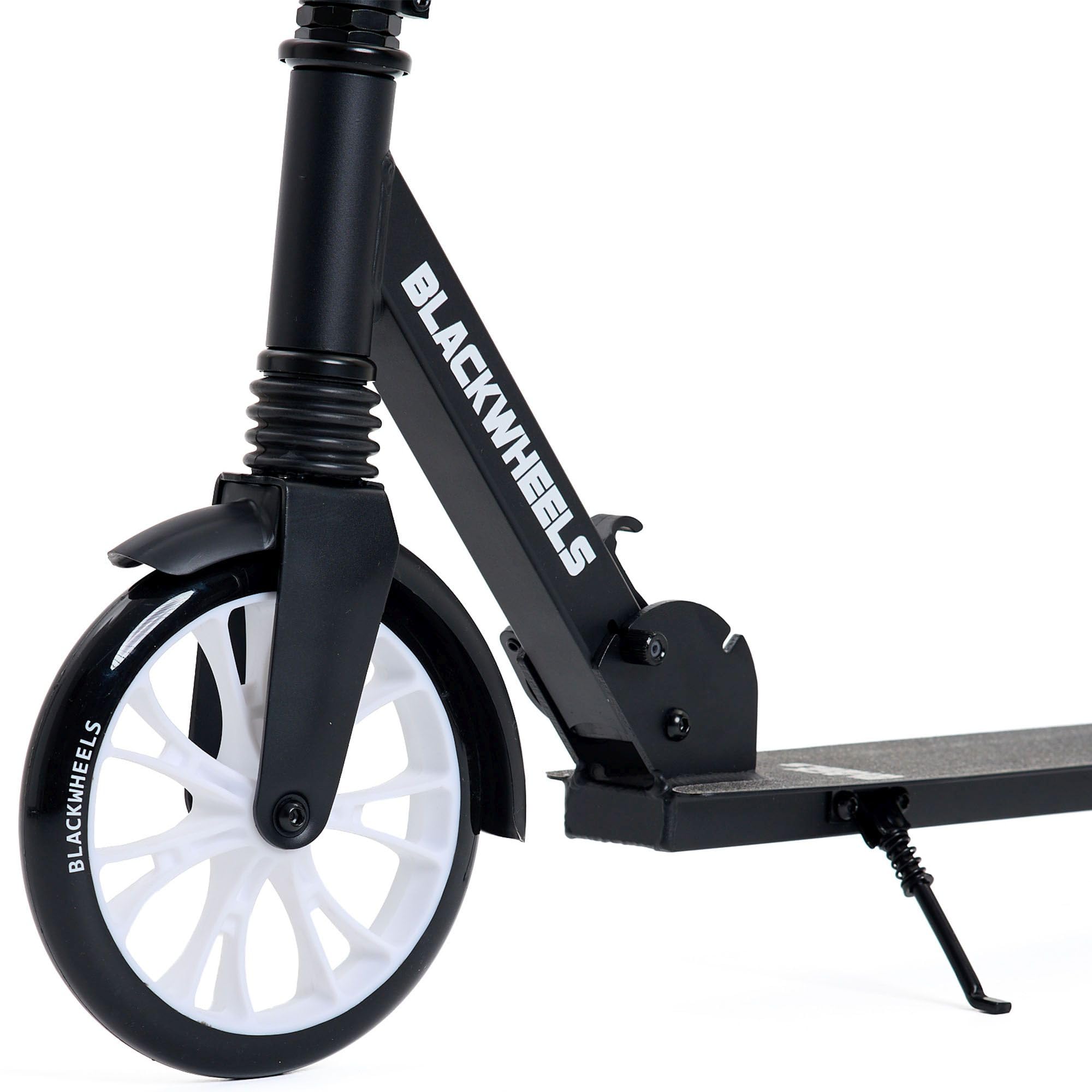 BLACKWHEELS ZOOM Monopattino da Città – Ruote Grandi 200mm, Pieghevole, Ammortizzato, Manubrio Regolabile in Altezza, Telaio Leggero in Alluminio, Guida Confortevole su Ogni Superficie